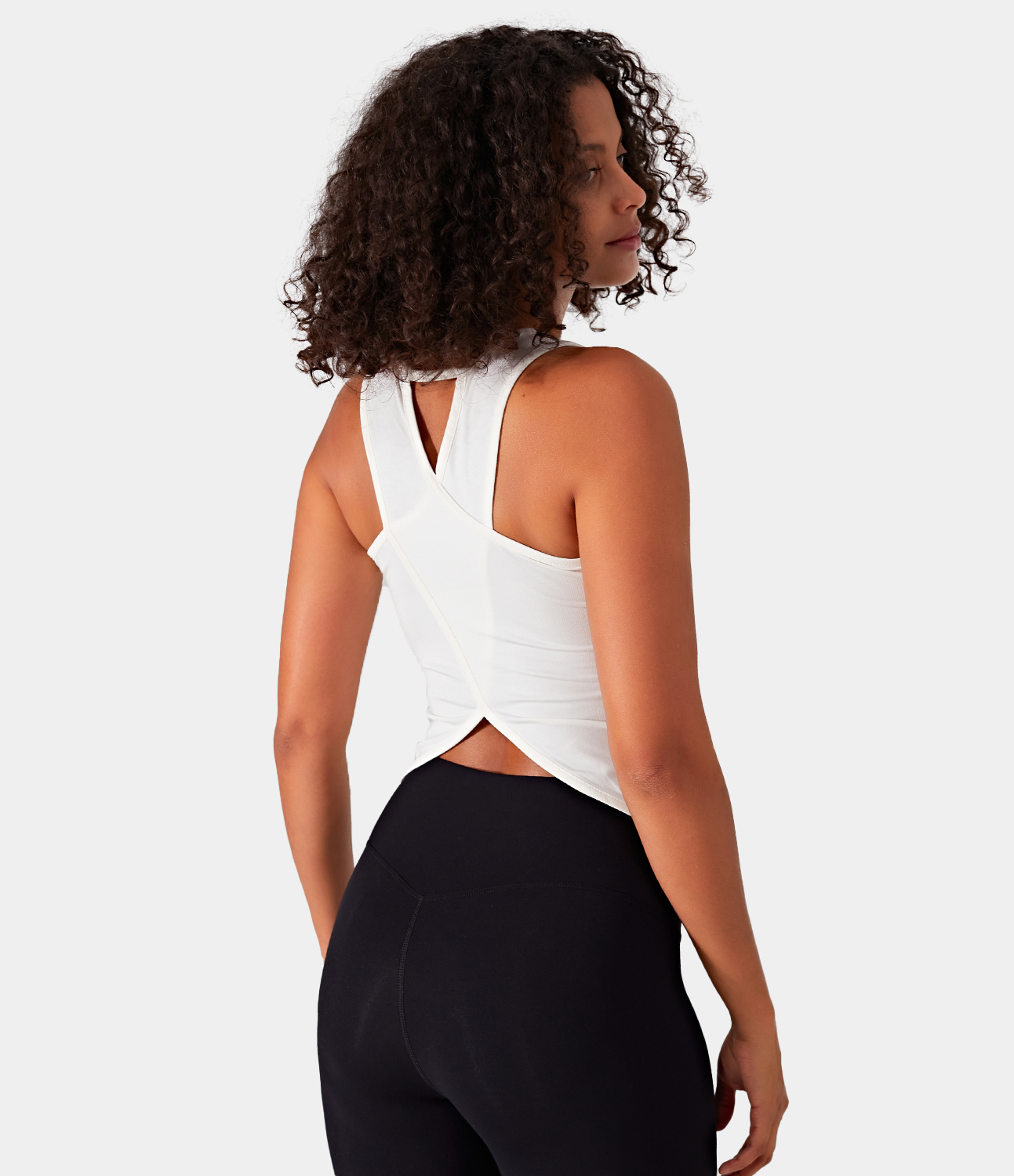 Women's Cut Out Asymmetric Hem Casual Tank Top HALARA