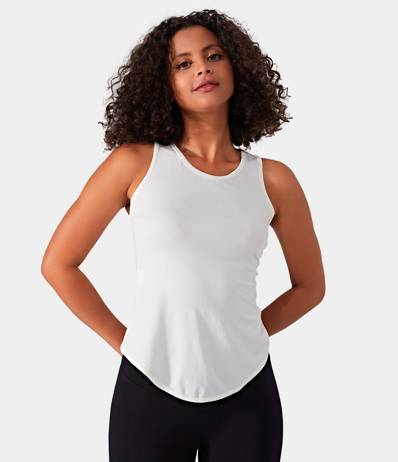 Women's Cut Out Asymmetric Hem Casual Tank Top HALARA