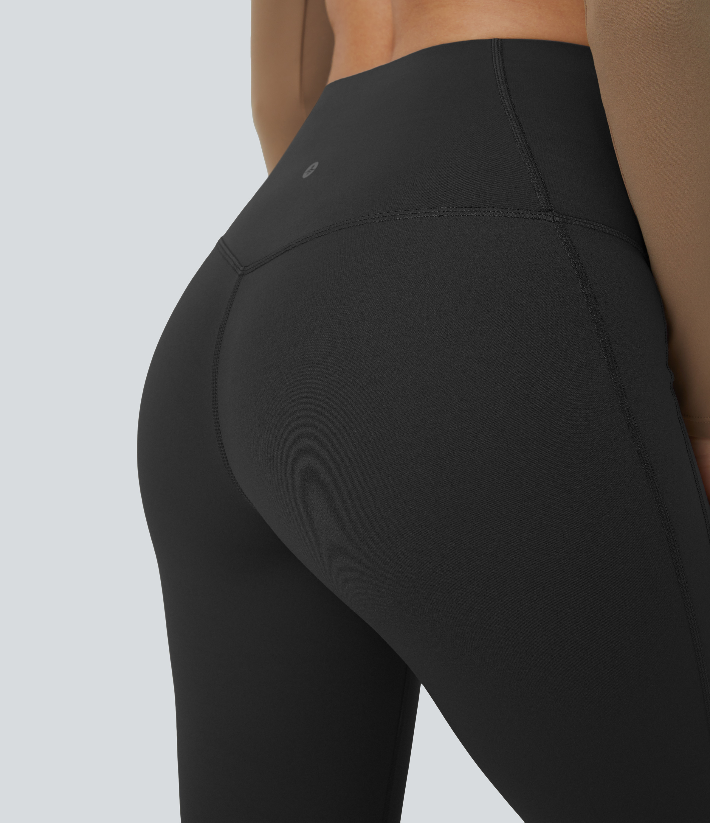 Halara SoCinched High Waisted Tummy Control Shaping Yoga UltraSculpt Flare Leggings  - Black - M(regular) gym leggings leggings with pockets 