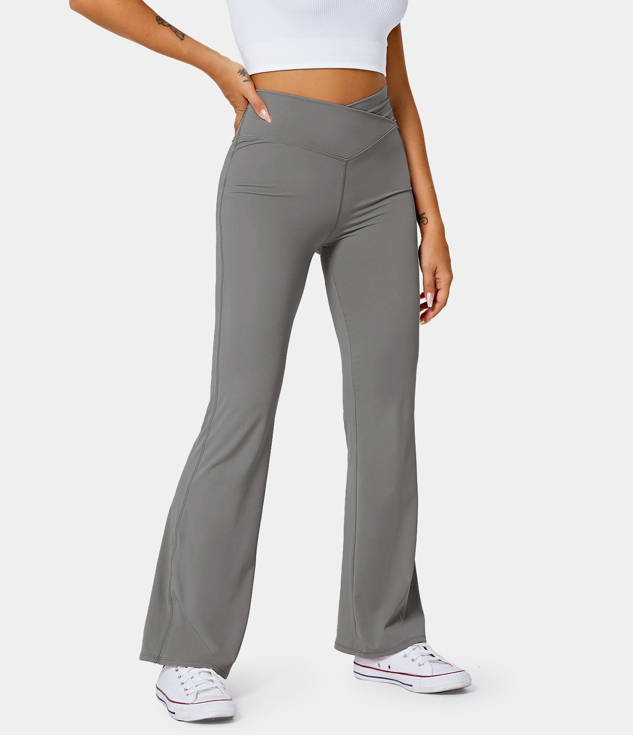 Women's High Waisted Crossover Flare Yoga Leggings HALARA