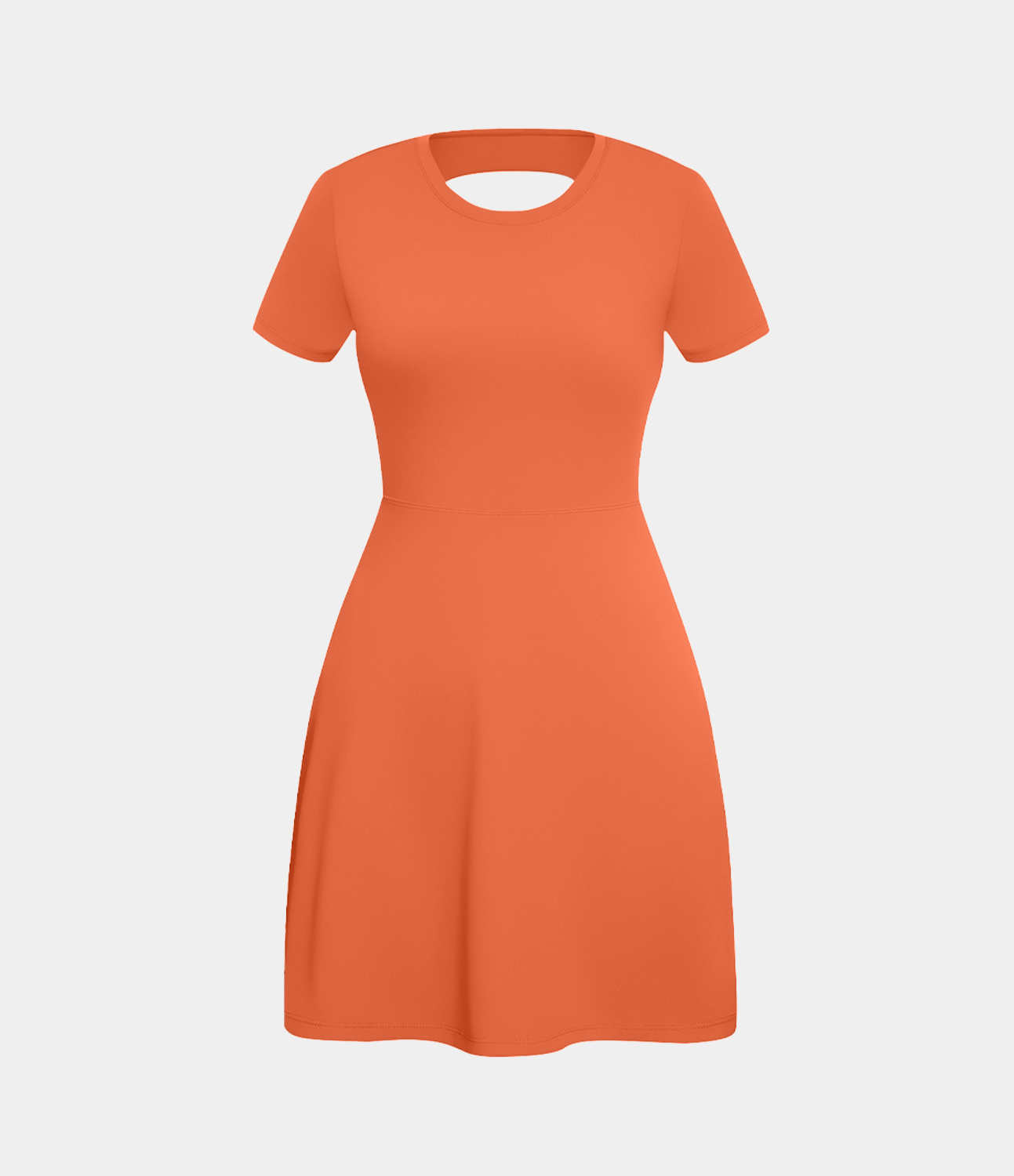 Halara Backless Twisted Cut Out Flare Mini Dance Active Dress - Dusty Orange - XL