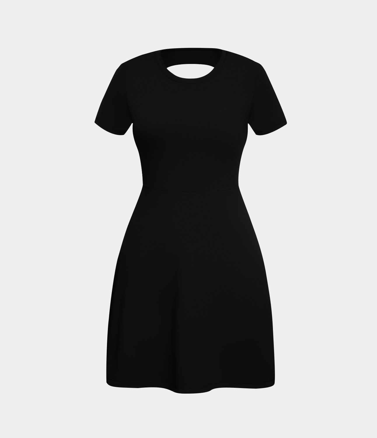Halara Backless Twisted Cut Out Flare Mini Dance Active Dress - Black - XL