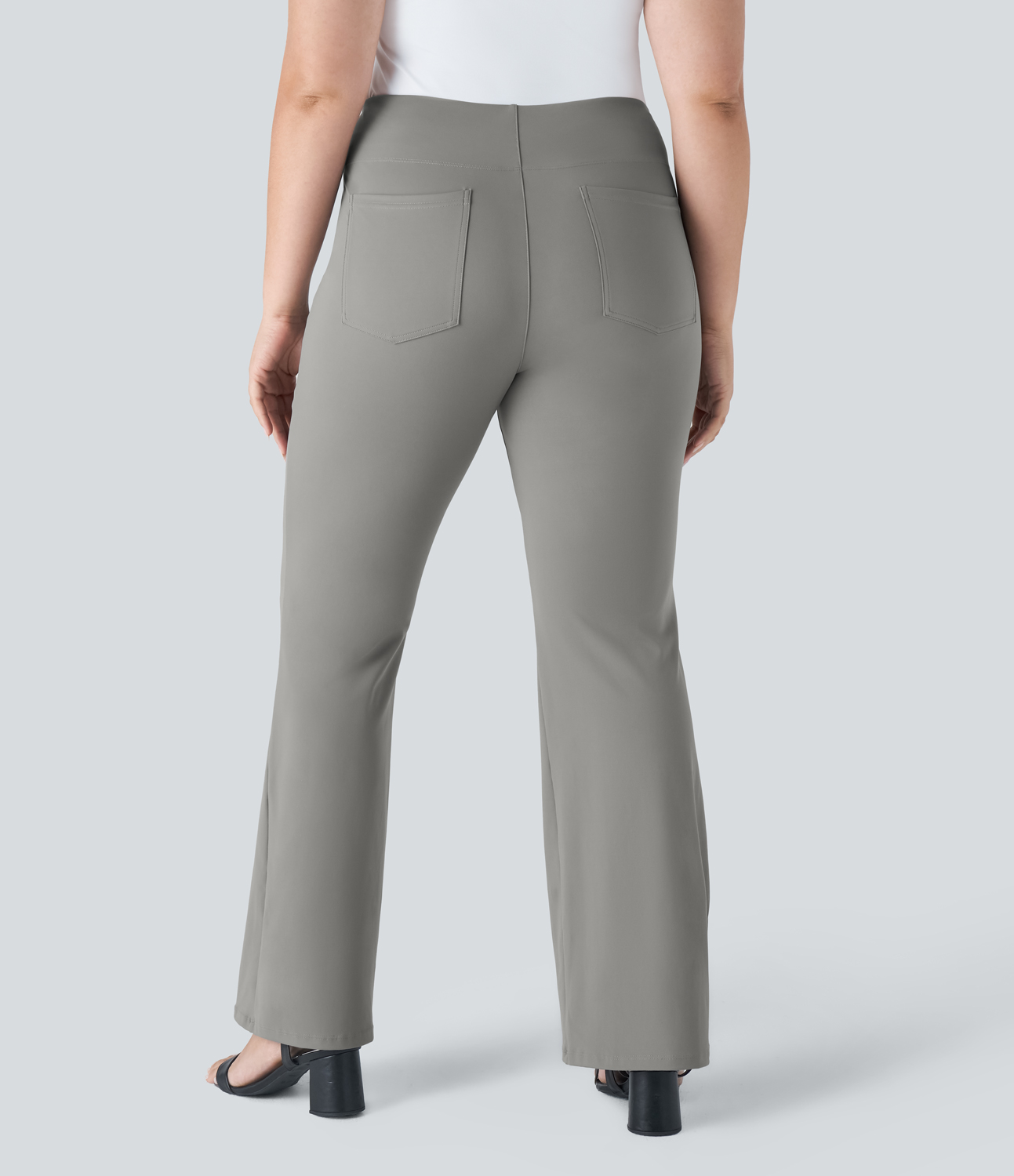 Halara Halara Flexв„ў High Waisted Back Side Pocket Slight Flare Work Plus Size Pants  - Silent Storm - 2X(regular) 