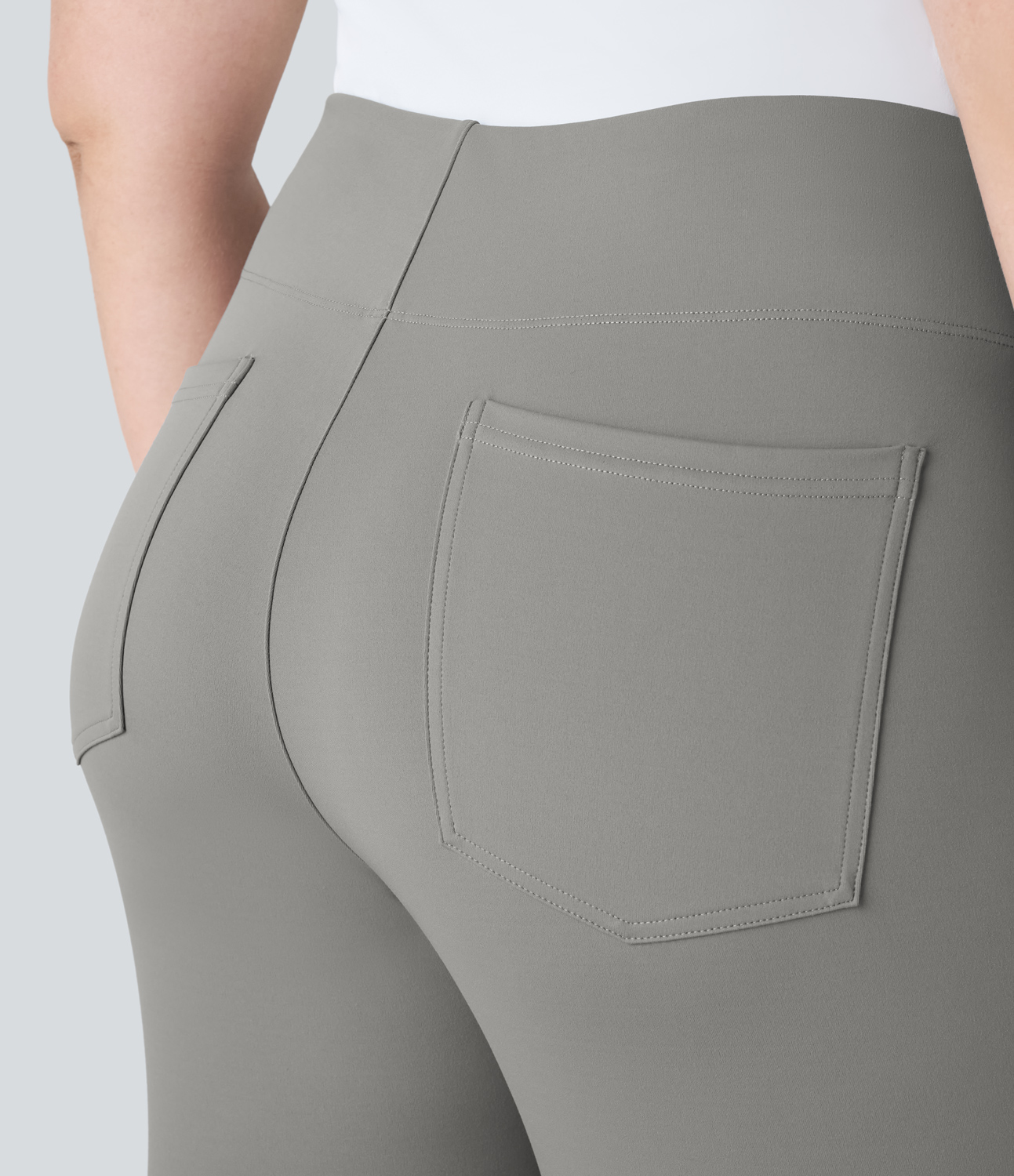 Halara Halara Flexв„ў High Waisted Back Side Pocket Slight Flare Work Plus Size Pants  - Silent Storm - 2X(regular) 