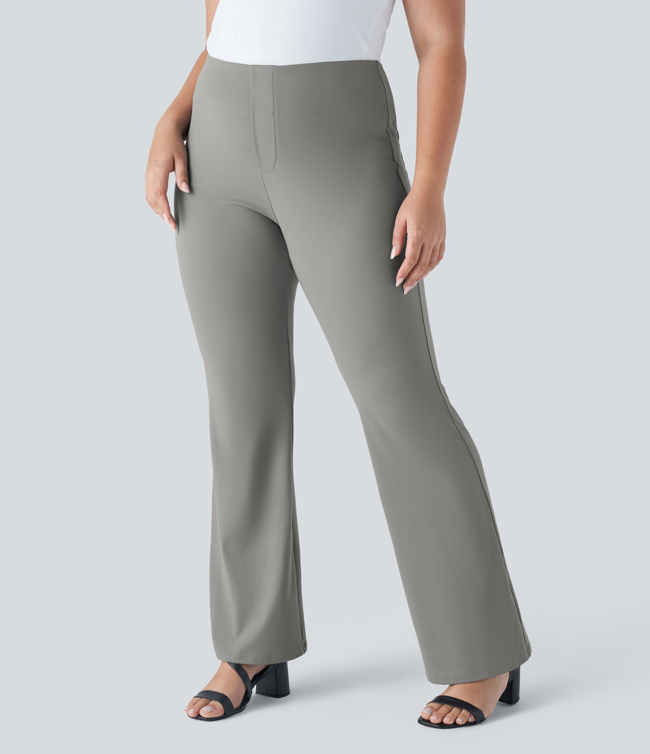 Halara Halara Flexв„ў High Waisted Back Side Pocket Slight Flare Work Plus Size Pants  - Silent Storm - 2X(regular) 