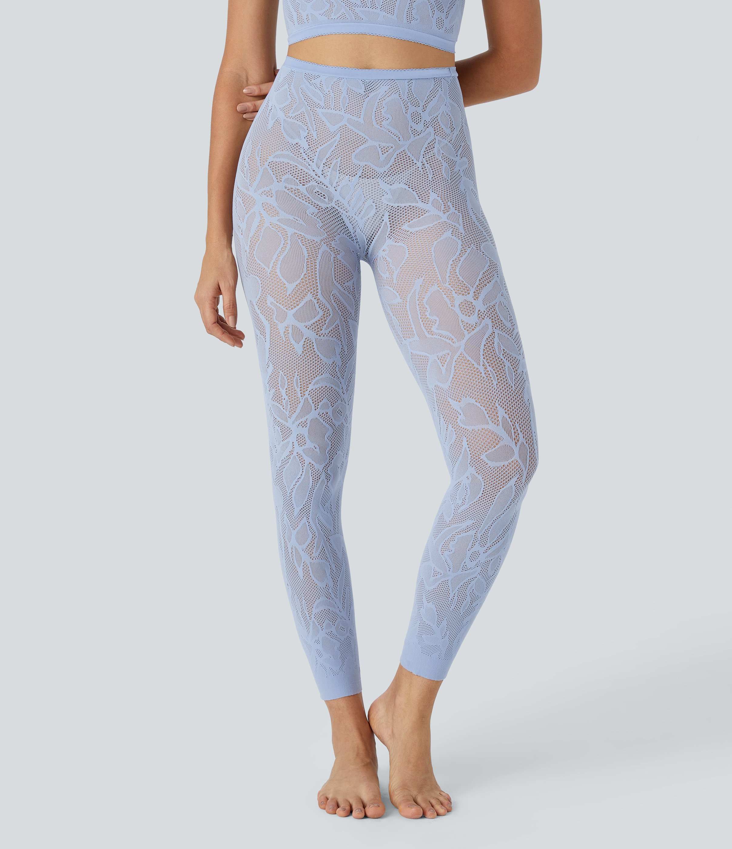 Halara Seamless Flow High Waisted Cut Out Casual 7/8 Leggings  - Forever Blue - One Size 