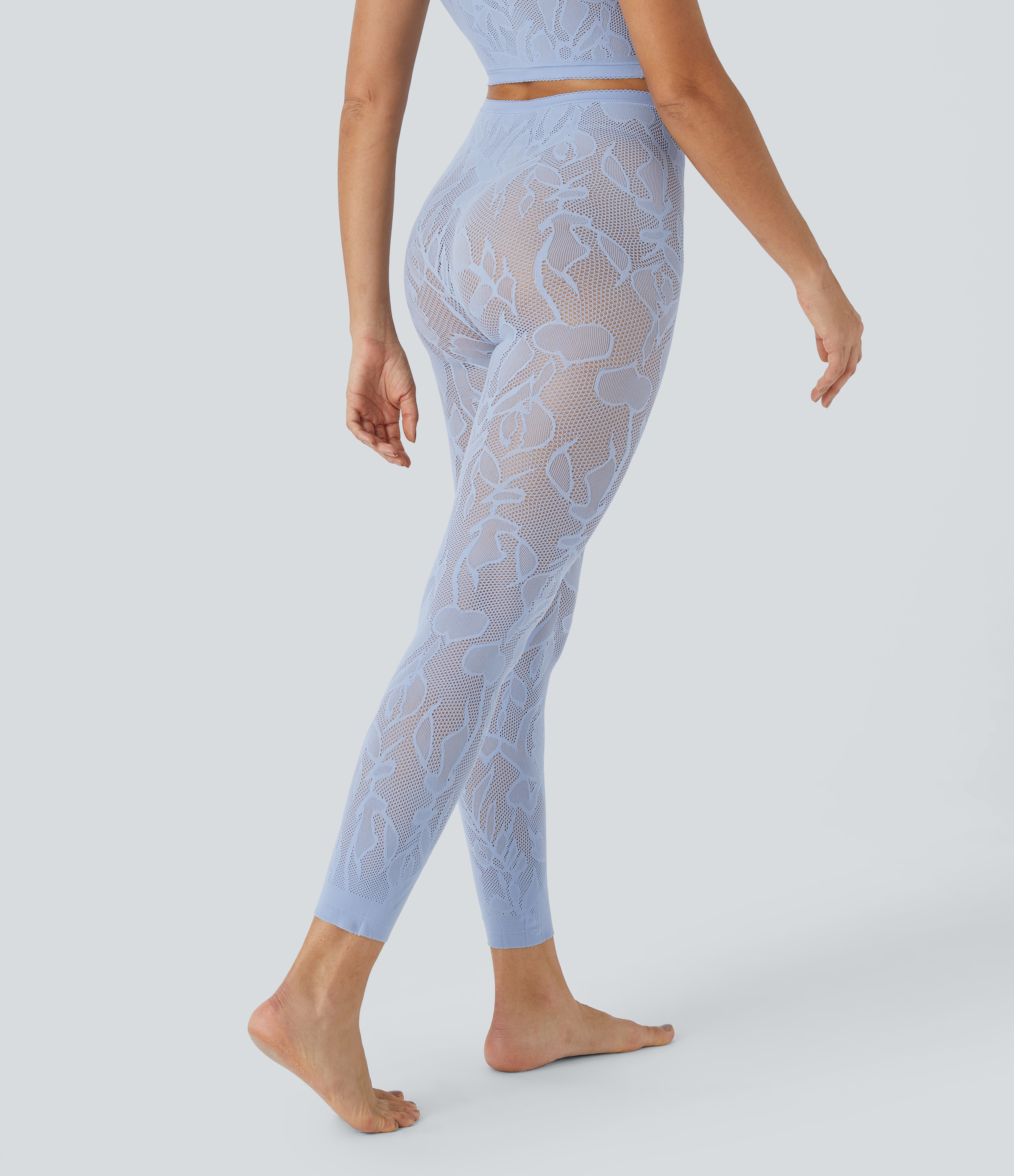 Halara Seamless Flow High Waisted Cut Out Casual 7/8 Leggings  - Forever Blue - One Size 