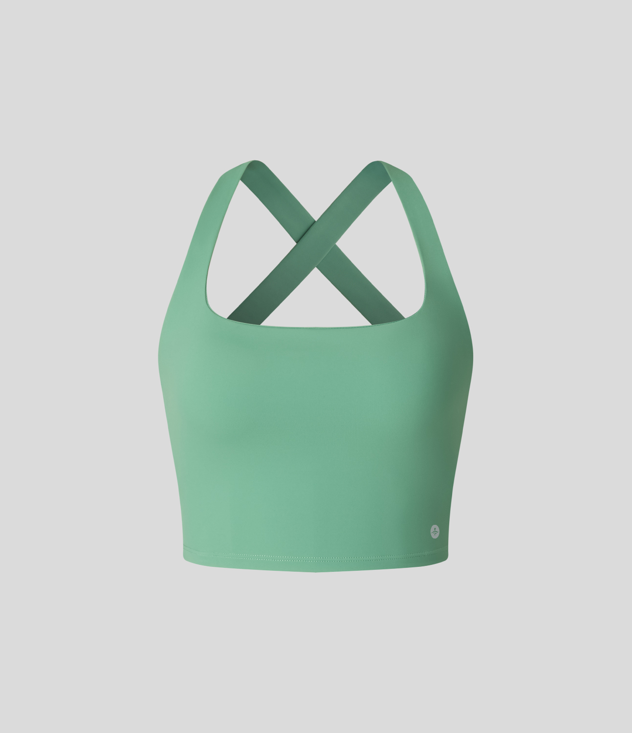 Halara Cloudfulв„ў Air Fabric Square Neck Backless Crisscross Cropped Cool Touch Yoga Tank Top Tank Top - Neptune Green - M golf tops 