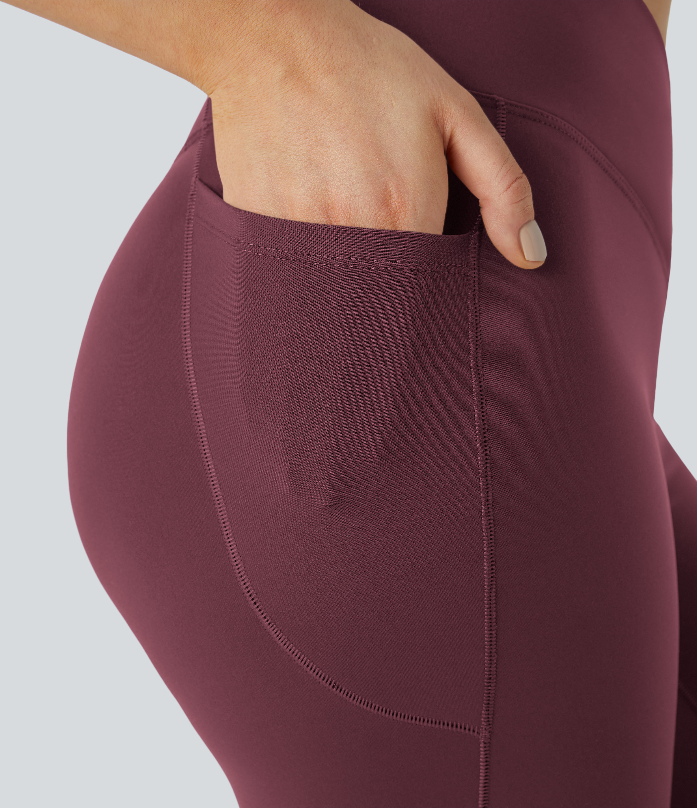Halara Patitoffв„ў Pet Hair Resistant Fleece Lined Crossover Side Pocket Casual 7/8 Leggings  - Nocturne - L gym leggings leggings with pockets 