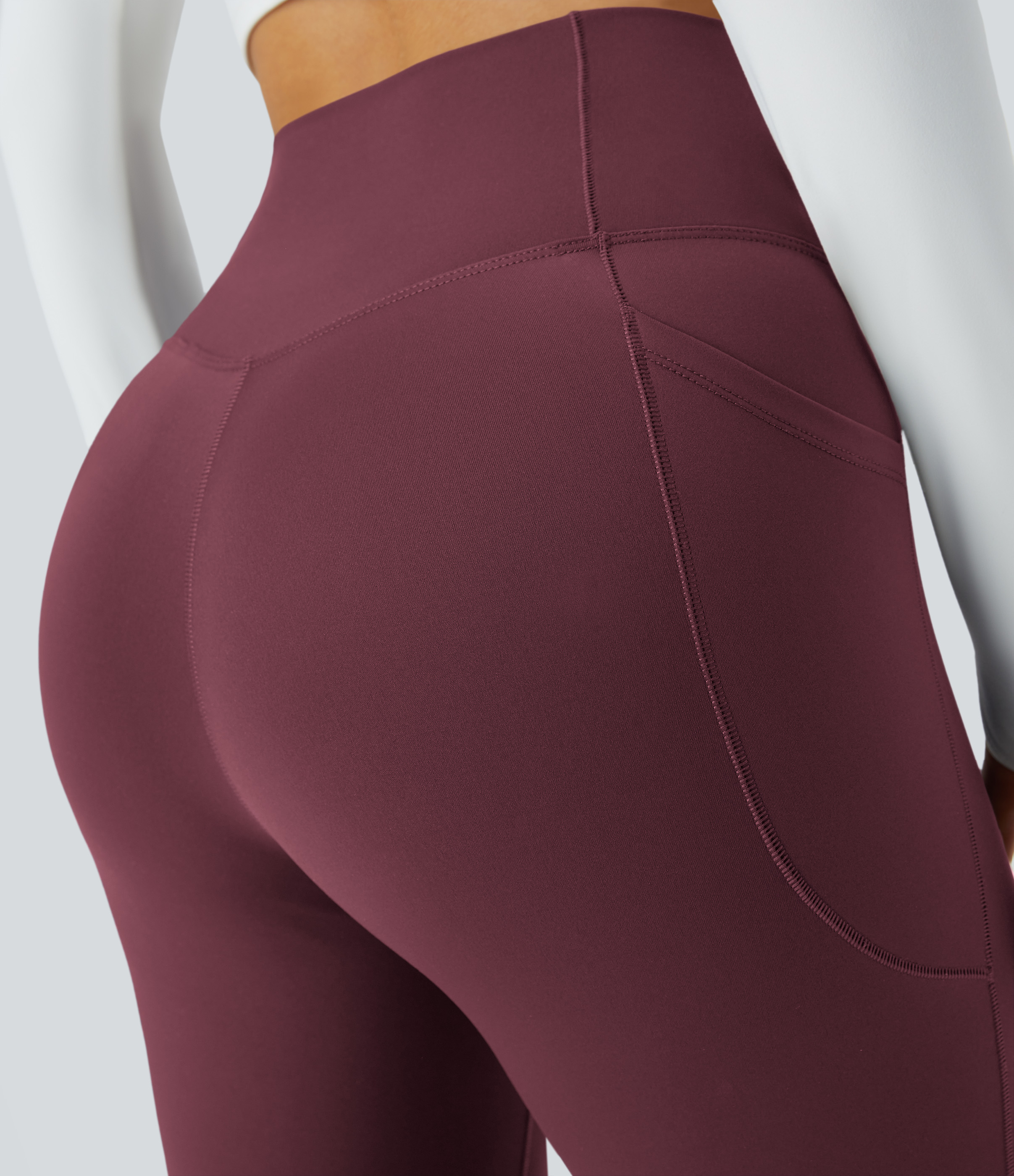 Halara Patitoffв„ў Pet Hair Resistant Fleece Lined Crossover Side Pocket Casual 7/8 Leggings  - Nocturne - L gym leggings leggings with pockets 