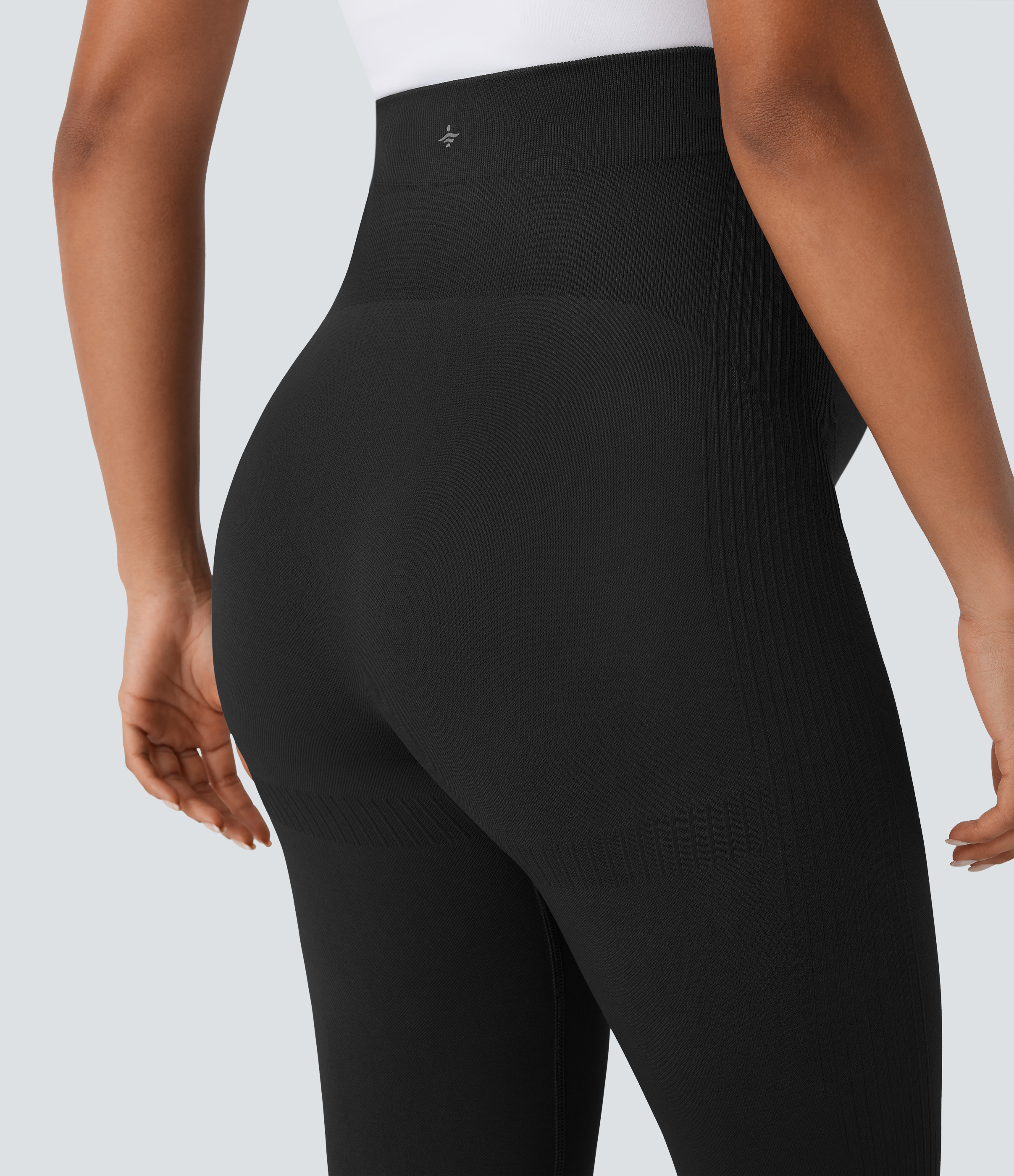 Halara Seamless Flow Super High Waisted 7/8 Yoga Maternity Leggings  - Black - S gym leggings leggings with pockets leggings with butt lift 