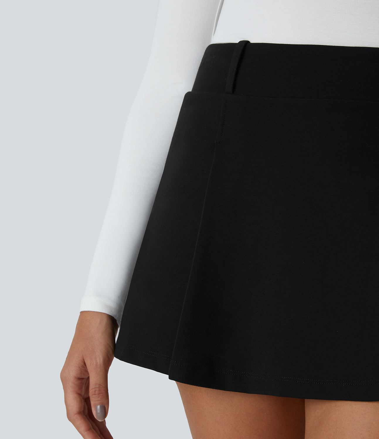 Halara High Waisted 2-in-1 Side Pocket Micro Mini Casual Skirt  - Black - XL(regular) 