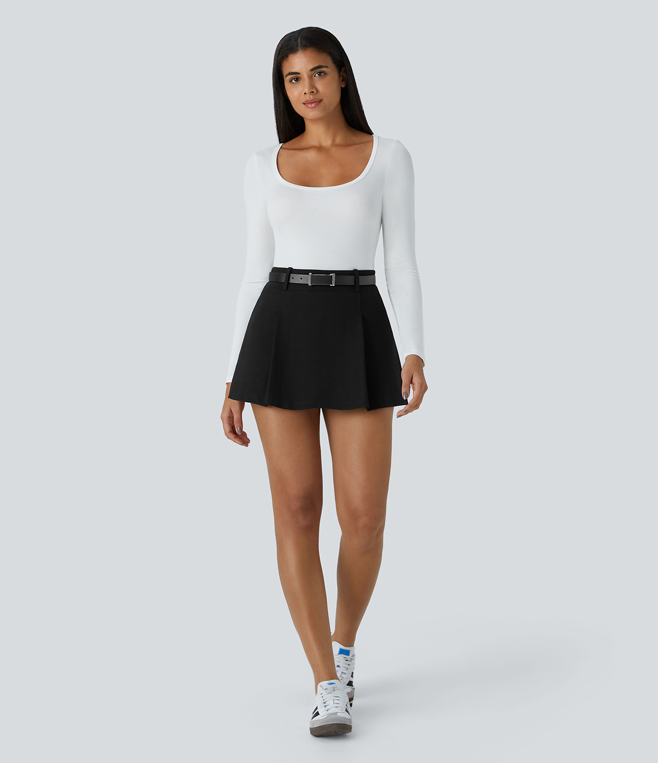 Halara High Waisted 2-in-1 Side Pocket Micro Mini Casual Skirt  - Black - XL(regular) 