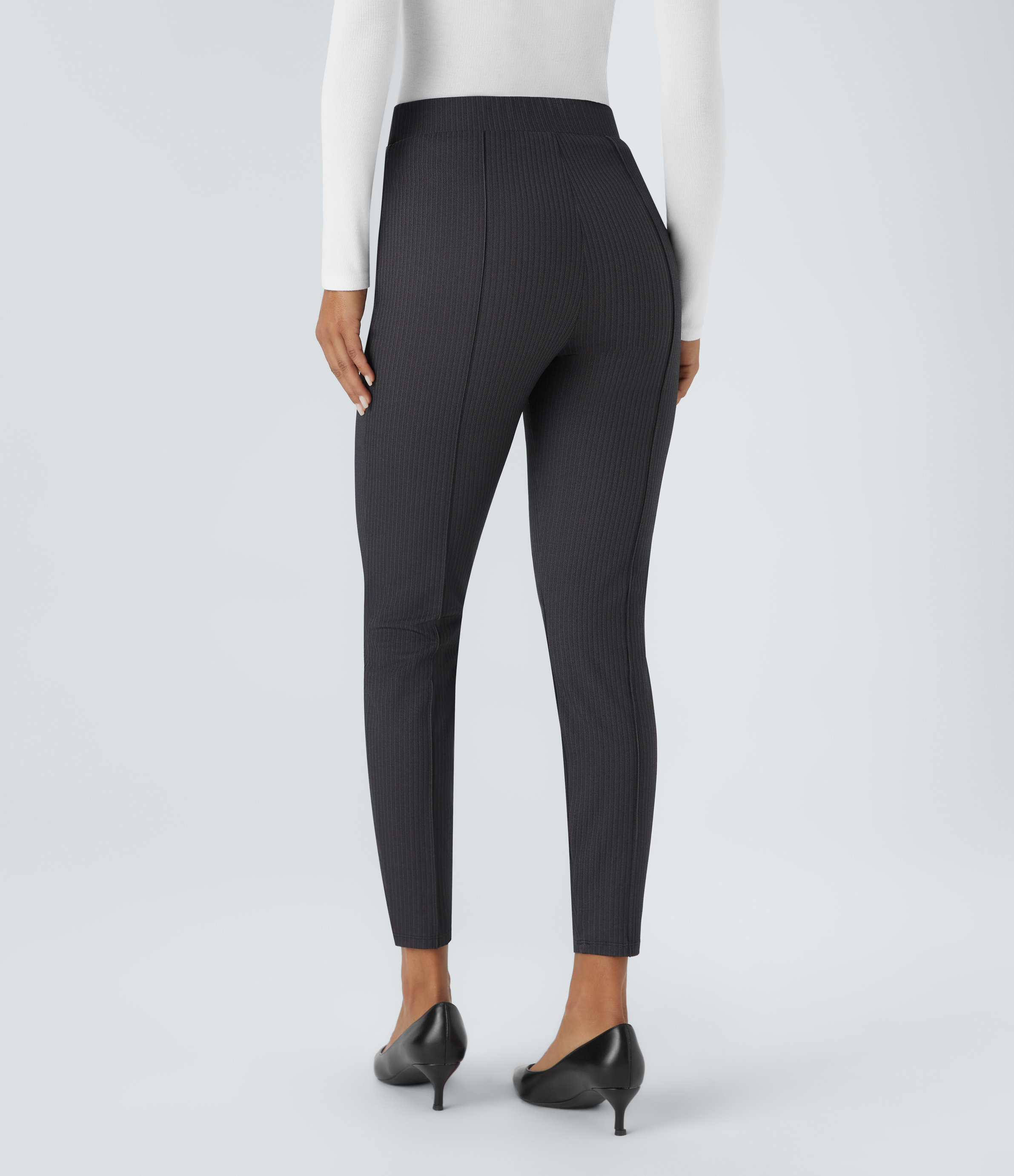 Halara Foldover High Waisted Side Zipper Pocket Herringbone Work Leggings  - Blue Graphite - XS(7/8) 