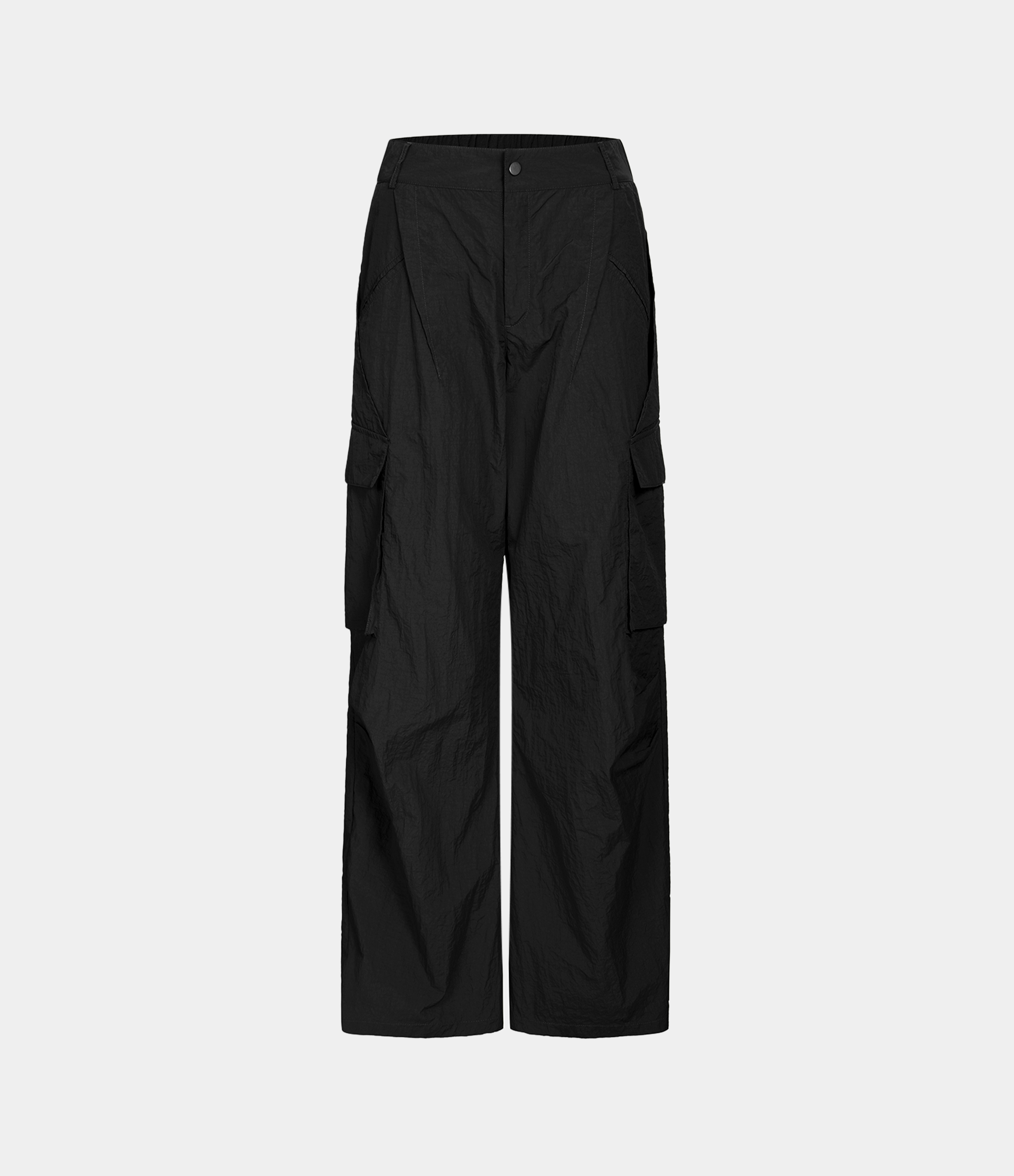 Halara Low Rise Button Zipper Side Pocket Wide Leg Casual Cargo Pants  - Black - L(tall) sweatpants jogger pants stacked sweatpants 