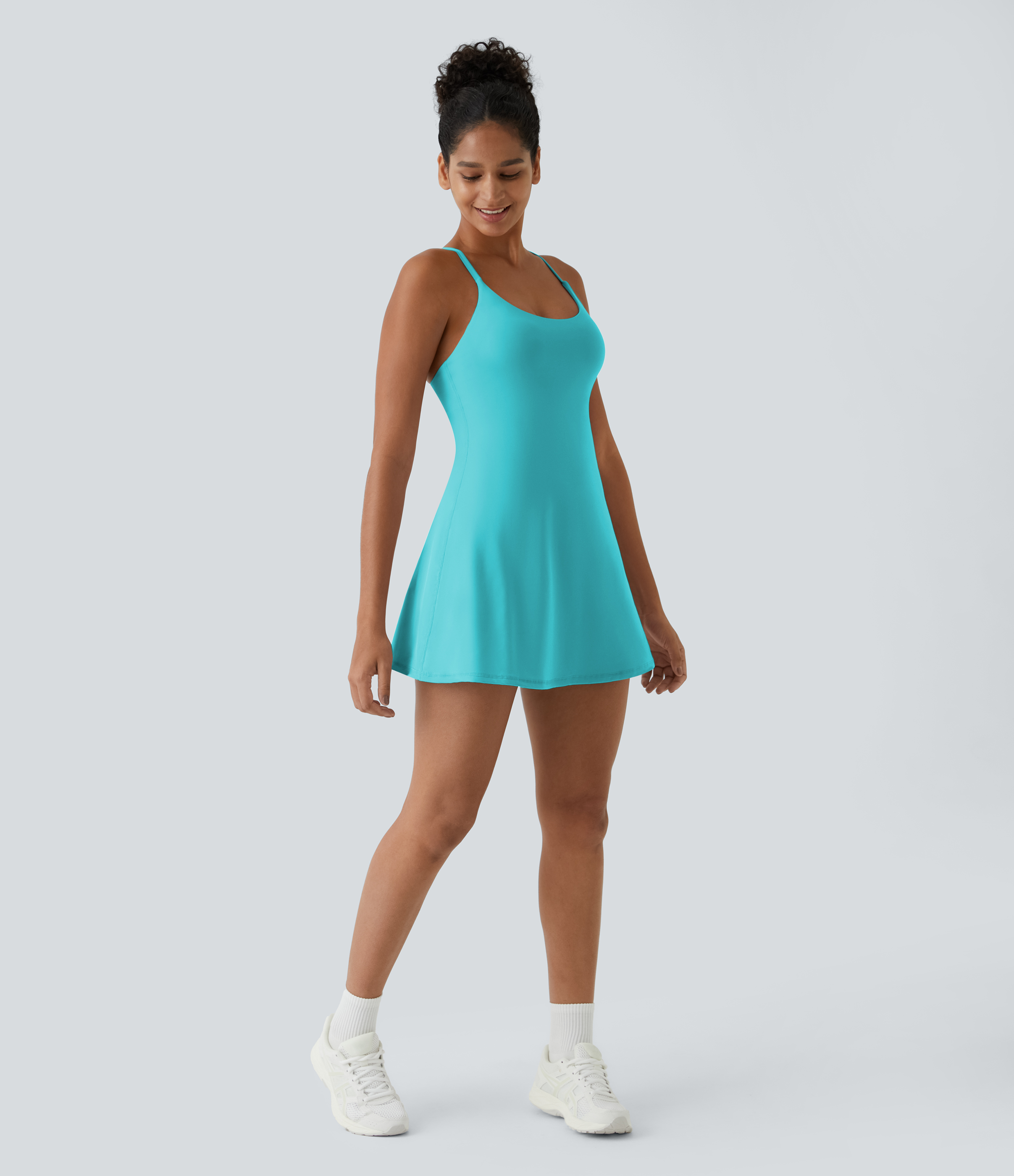 Halara Softlyzeroв„ў Plush Backless Active Dress-Easy Peezy Edition Workout Dress - Baroque Blue - L 