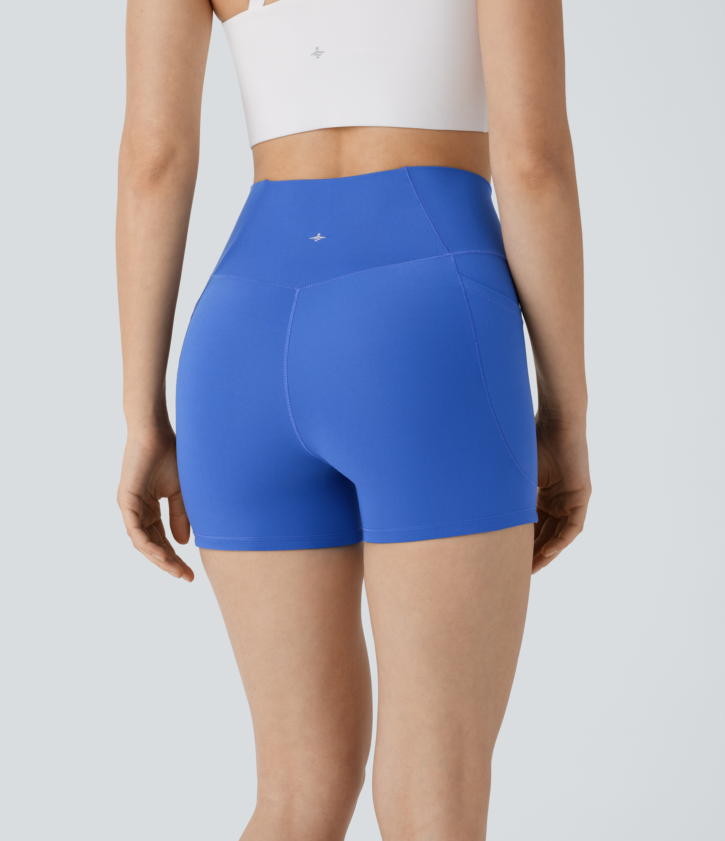 Beaucoup Blue Pantalón corto Softlyzero™ yoga tiro alto cruzado bolsillo lateral antideslizante 7.5cm - UPF50+ / 2