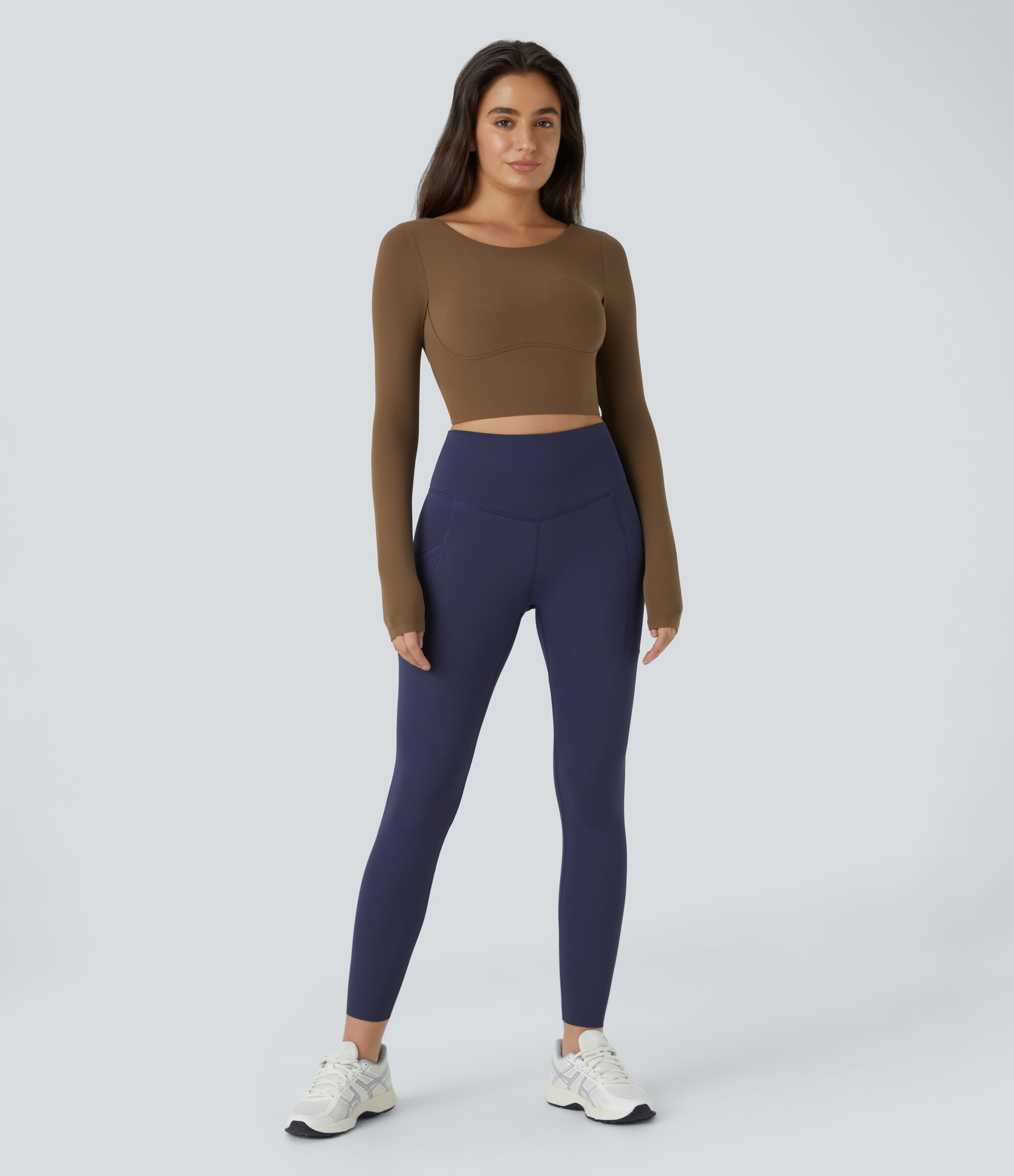 Halara SoCinched Reflective High Waisted Tummy Control Side Pocket Quick Dry 7/8 Running Joggers  - Dawn Purple - XL(7/8) 