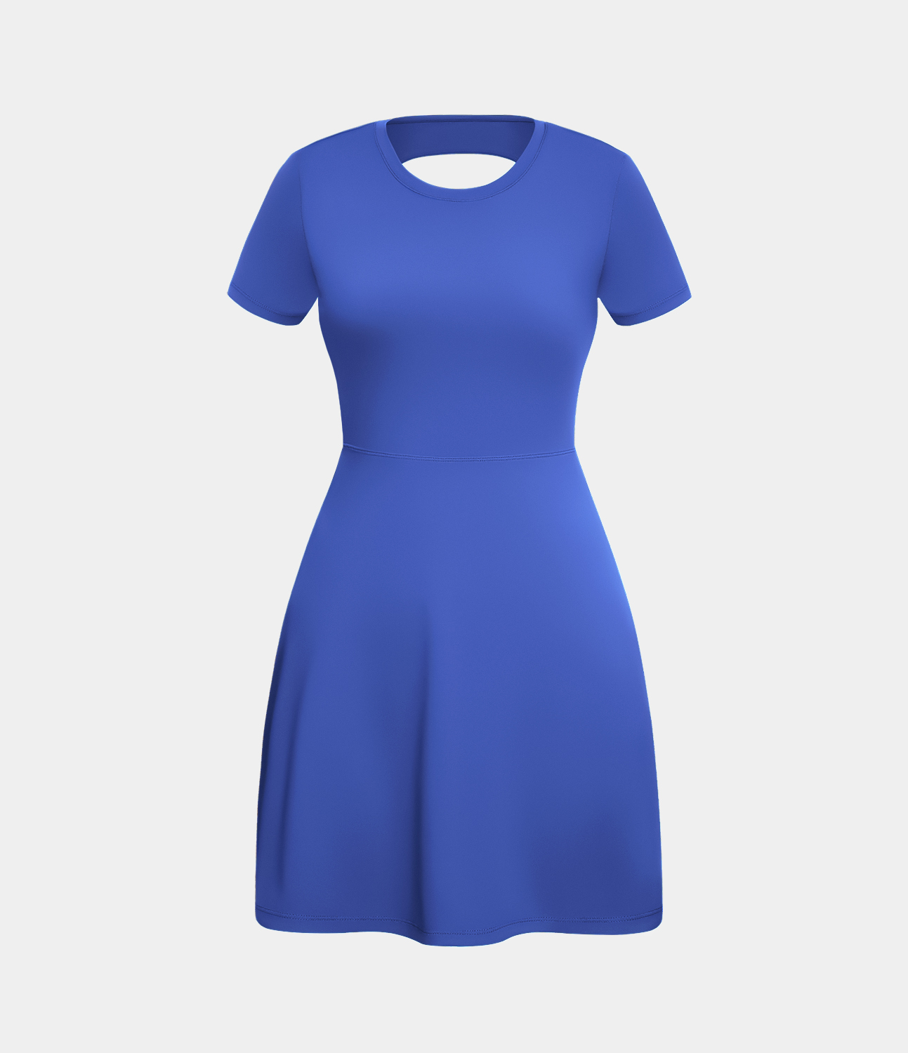 Halara Backless Twisted Cut Out Flare Mini Dance Active Dress - Aster Blue - XL