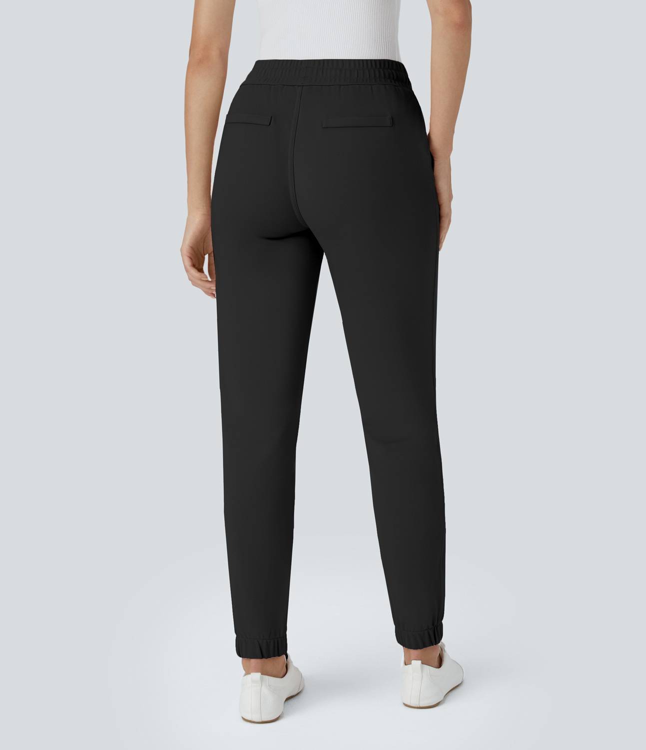 Halara Mid Rise Drawstring Side Pocket Work Joggers  - Black - L(regular) 