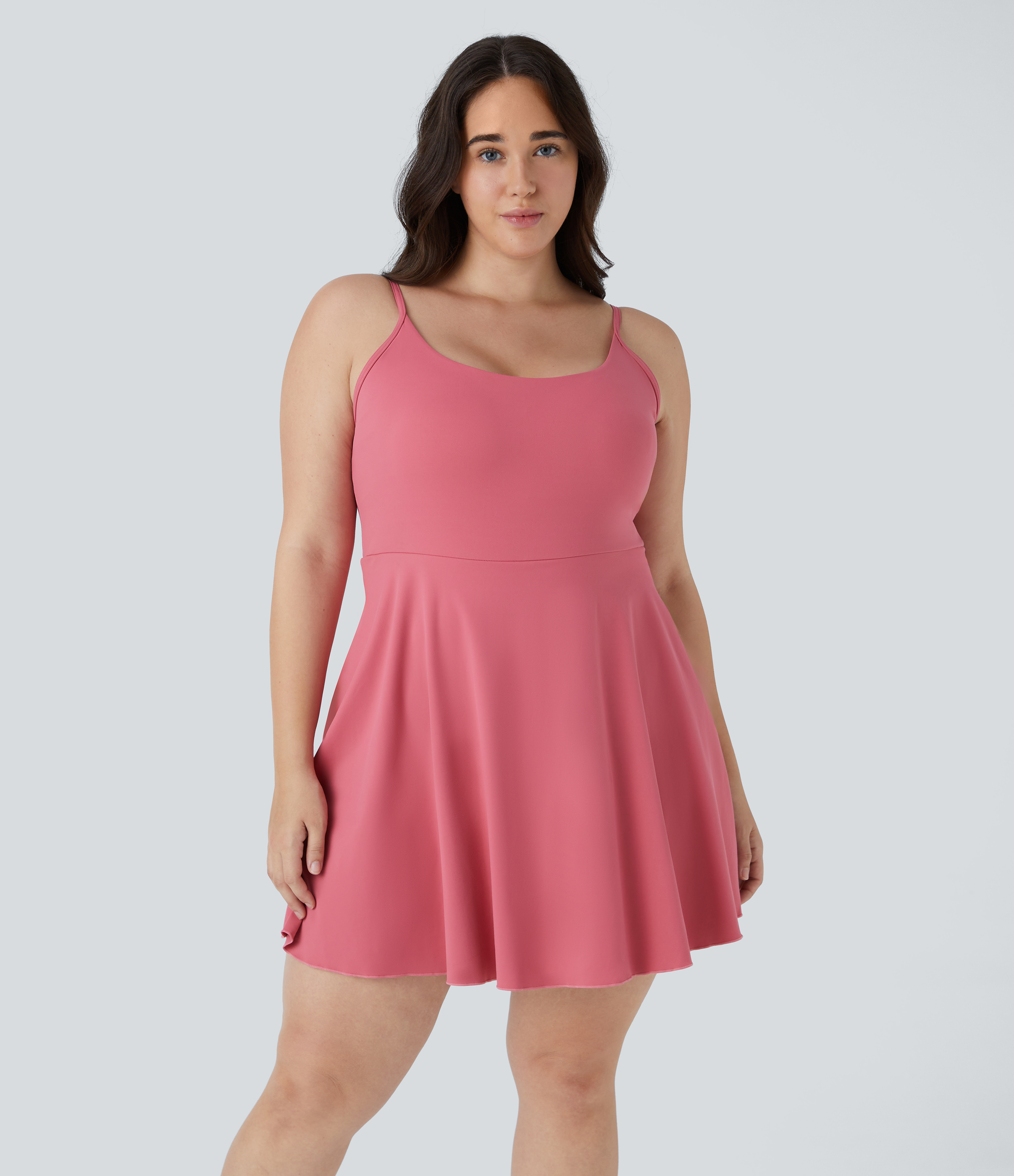 Halara Everyday Cloudfulв„ў Fabric Padded Pocket 2-in-1 Plus Size Activity Dress-Jubilee  - Begonia Rouge - 2X 