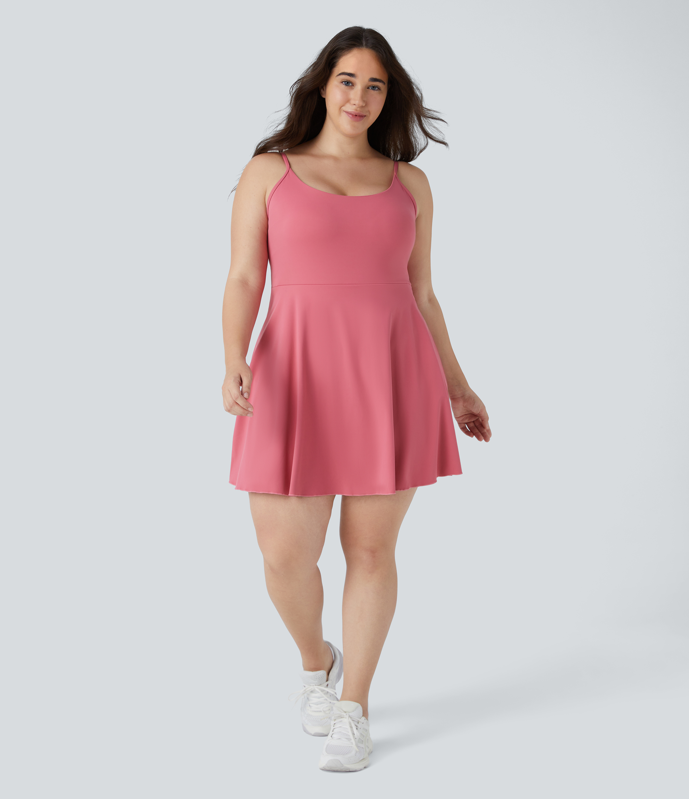 Halara Everyday Cloudfulв„ў Fabric Padded Pocket 2-in-1 Plus Size Activity Dress-Jubilee  - Begonia Rouge - 2X 