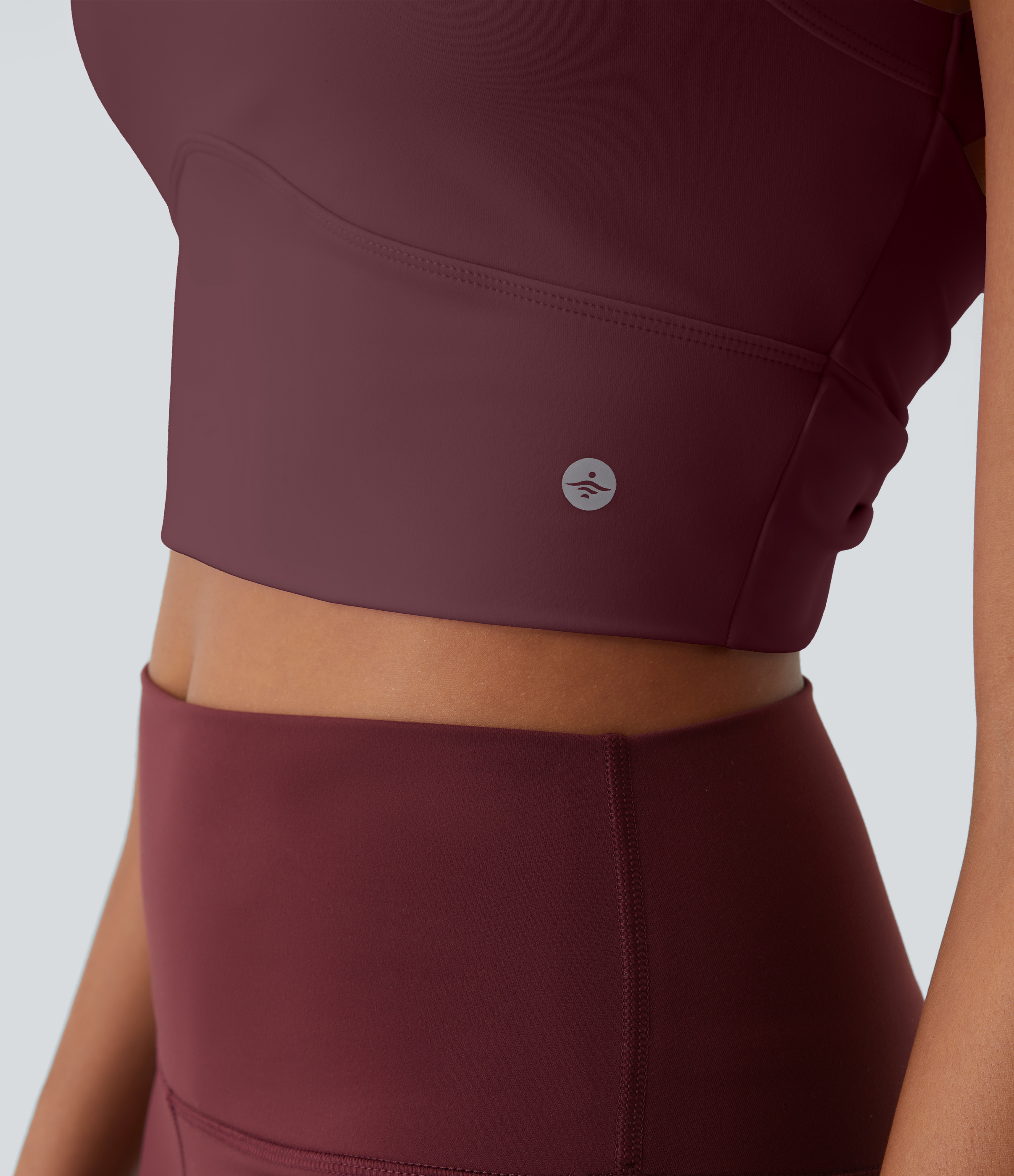 Halara Cloudfulв„ў Fabric Backless Cut Out Twisted Cropped Yoga Tank Top Tank Top - Red Mahogany - L golf tops halter top tunic tops 
