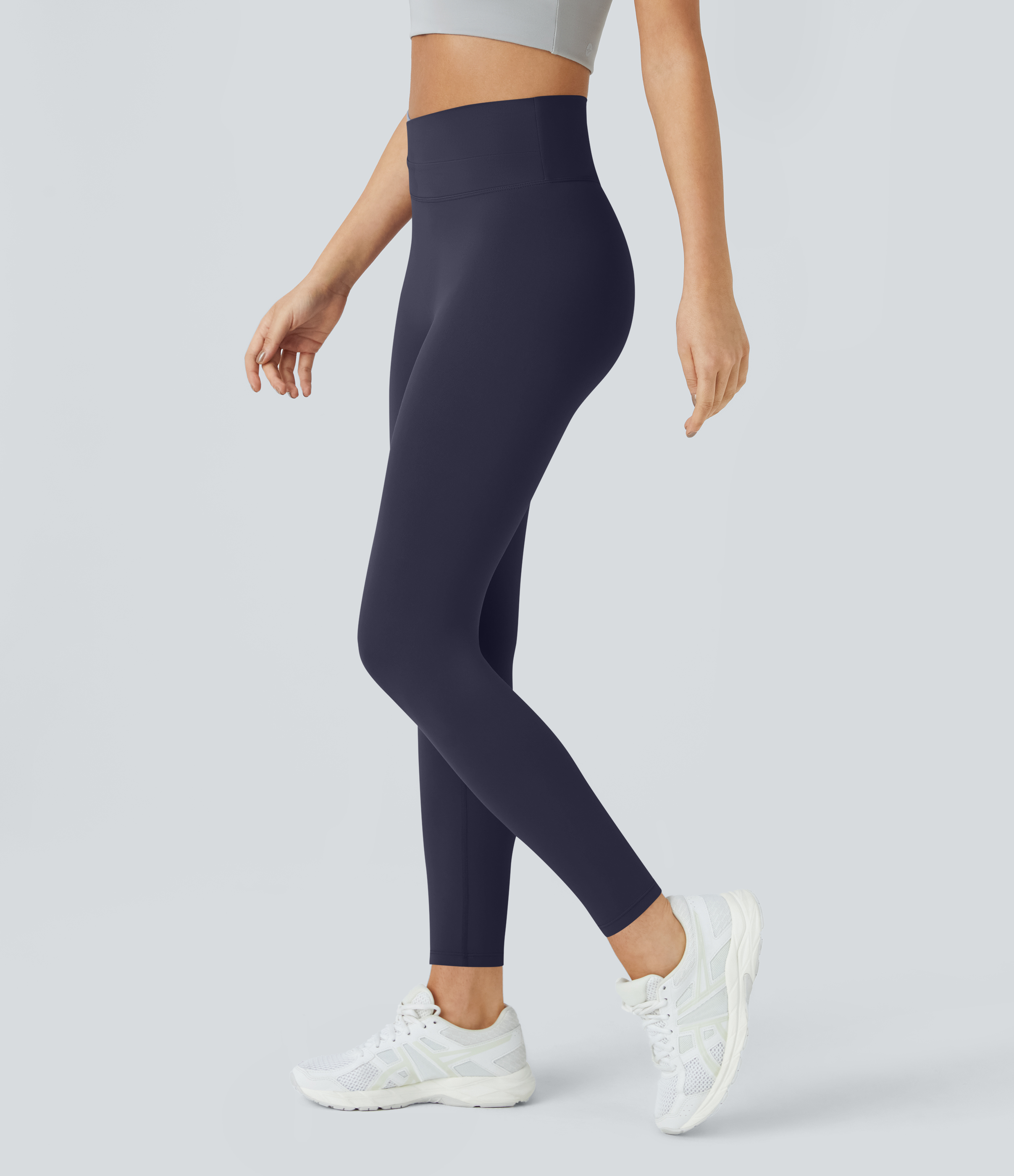 Halara Cloudfulв„ў Fabric Crossover Color Block 7/8 Leggings  - Peacoat - XS gym leggings leggings with pockets leggings with butt lift 