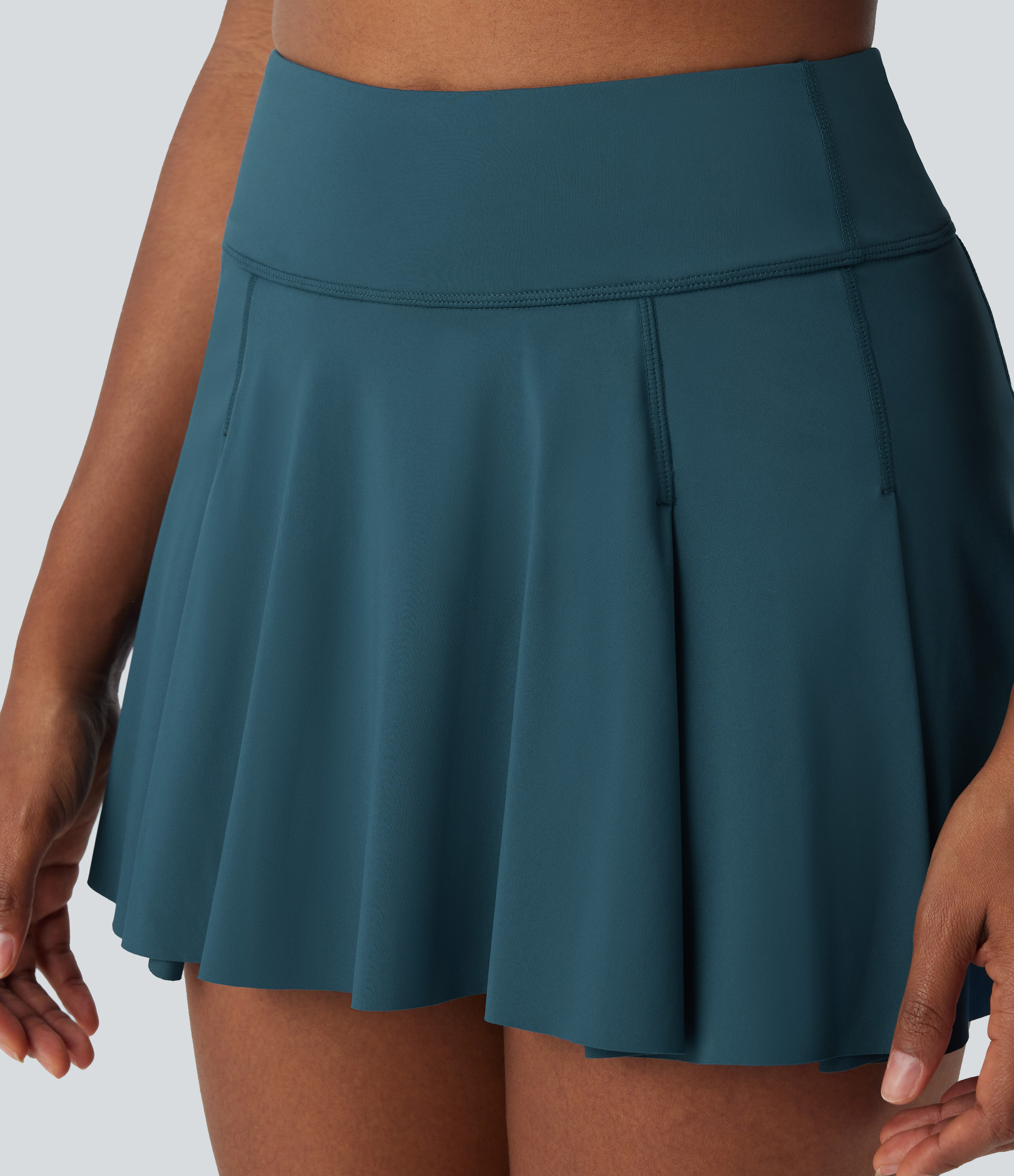 Halara High Waisted 2-in-1 Side Pocket Pleated Quick Dry Micro Mini Tennis Skirt  - Dragonfly - XS(regular) midi skirt a line skirt 