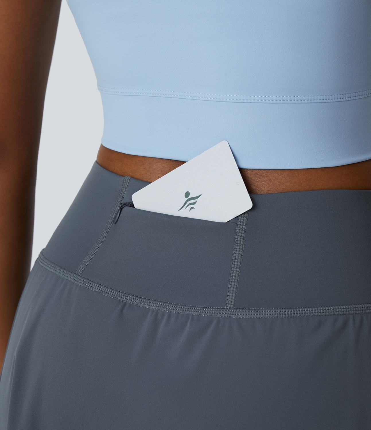 Halara High Waisted 2-in-1 Back & Side Pocket Tennis Skirt  - Stormy Weather - XS midi skirt a line skirt golfing skirt pleated tennis skirt 