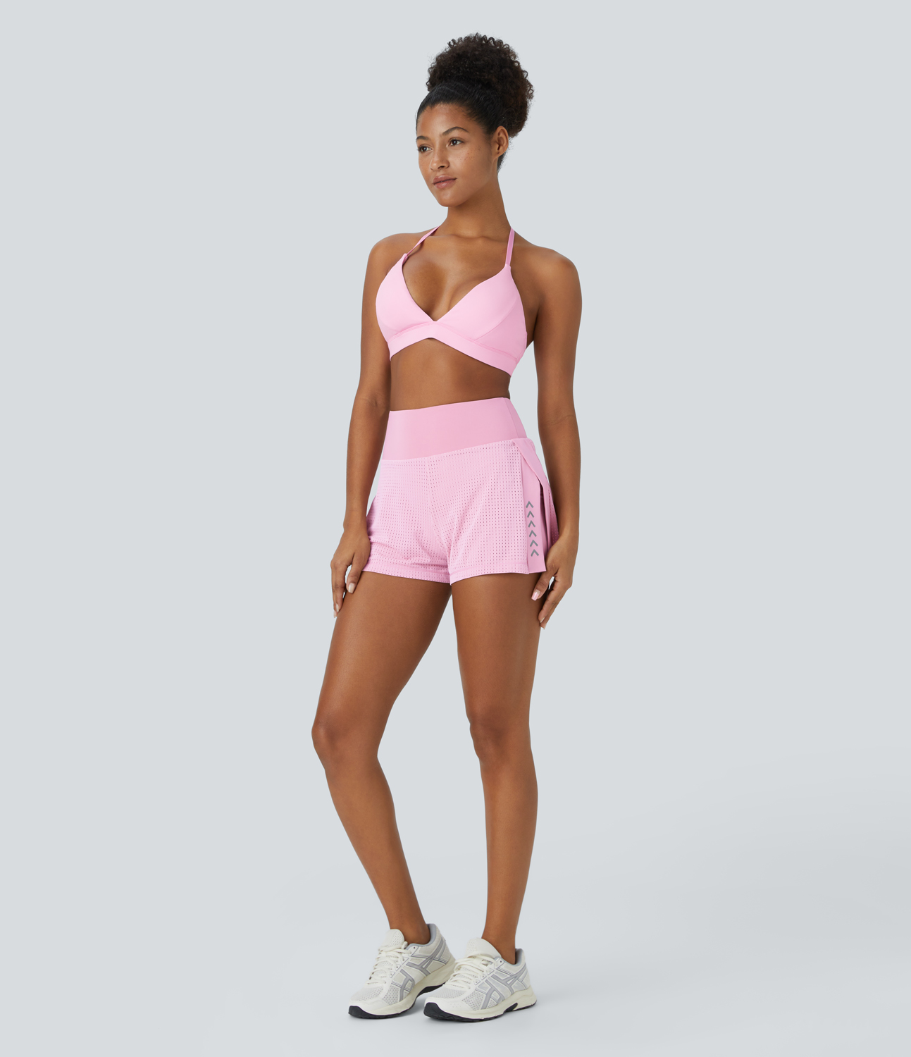 Halara Softlyzeroв„ў Airy Low Support Deep V Neck Backless Removable Strap Cool Touch Casual Sports Bra  - Nosegay - S push up bra 