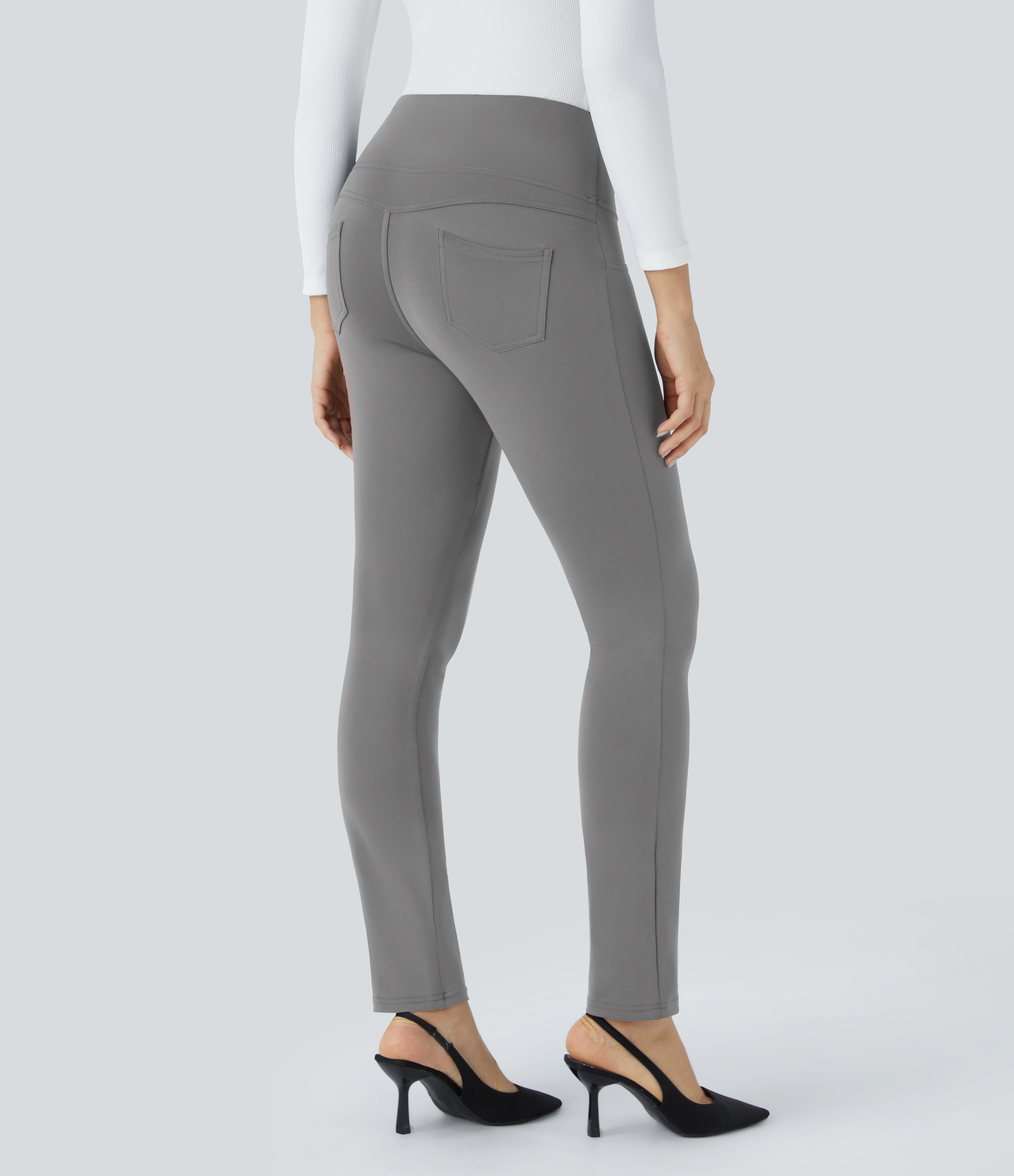 Halara Halara Flexв„ў High Waisted Back Pocket Tapered Work Pants  - Silent Storm - M(regular) 
