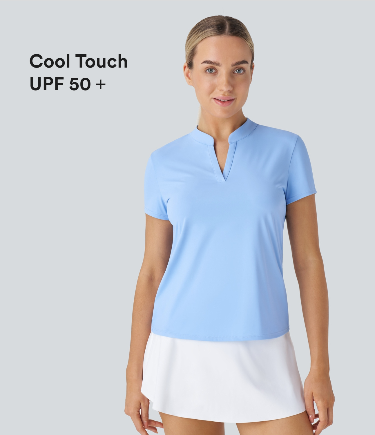 

Halara Stand Collar Short Sleeve Cool Touch Tennis Sport Top-UPF50+ - Dutch Canal