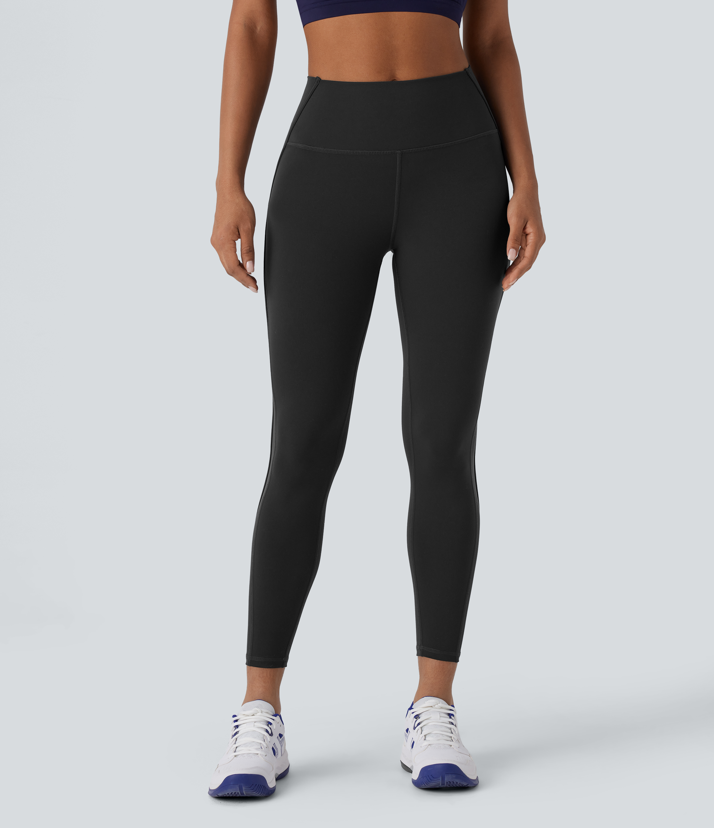 Halara High Waisted Back Pocket Contrast Mesh Pickleball Leggings  - Black - L(regular) gym leggings leggings with pockets 