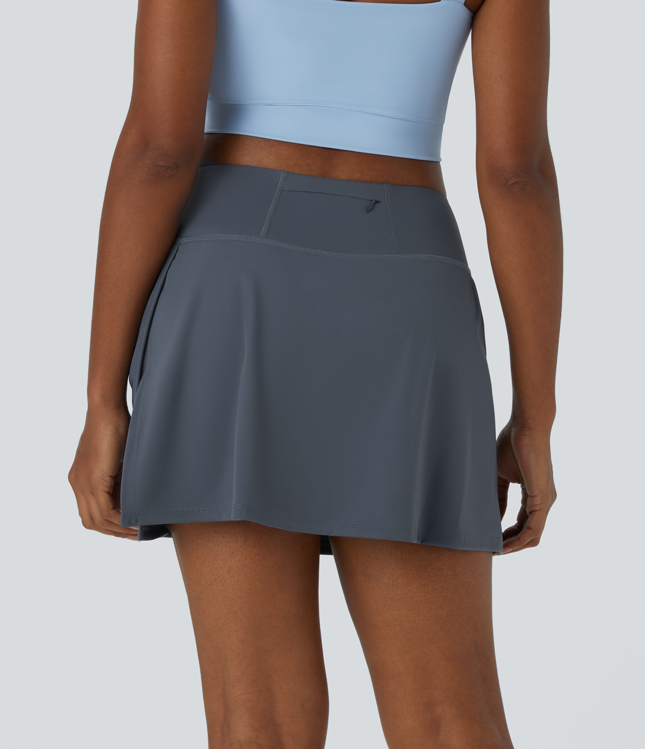 Halara High Waisted 2-in-1 Back & Side Pocket Tennis Skirt  - Stormy Weather - XS midi skirt a line skirt golfing skirt pleated tennis skirt 