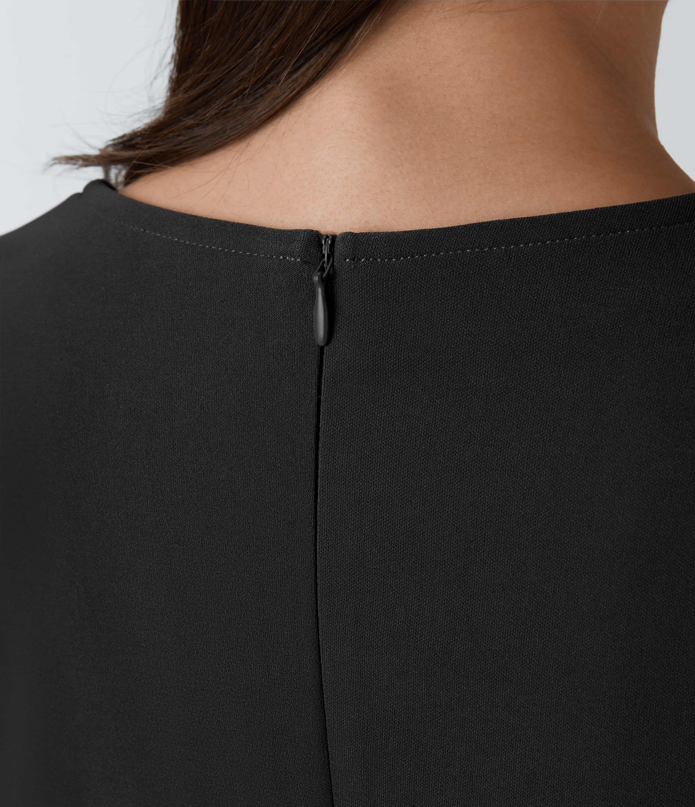 Halara Square Neck Long Sleeve Invisible Zipper Flap Pocket Slim Mini Casual Dress Casual Dress - Black - M slip dress beach dress 