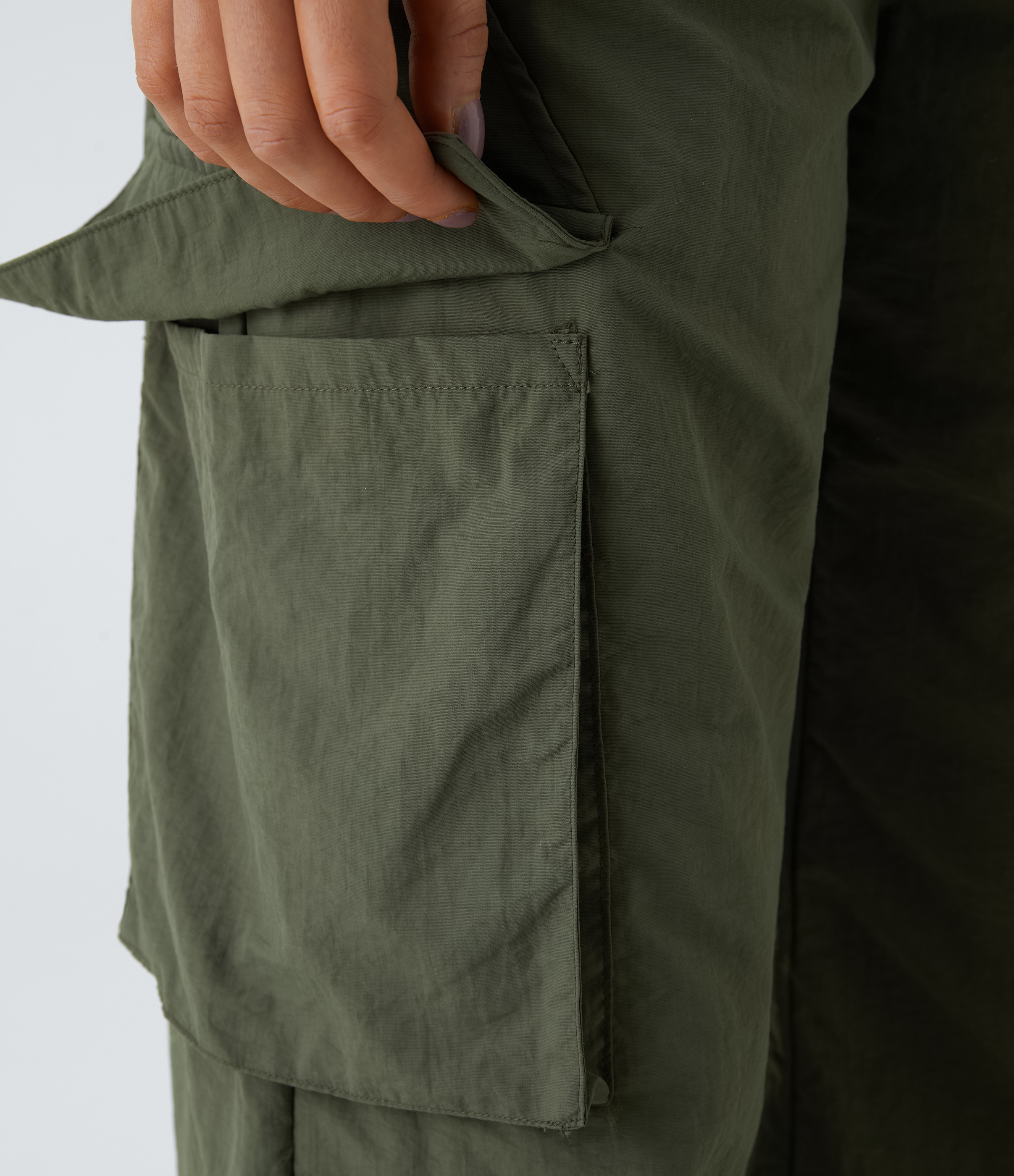 Halara Low Rise Button Zipper Side Pocket Wide Leg Casual Cargo Pants  - Deep Tea Green - XL(tall) sweatpants jogger pants stacked sweatpants 