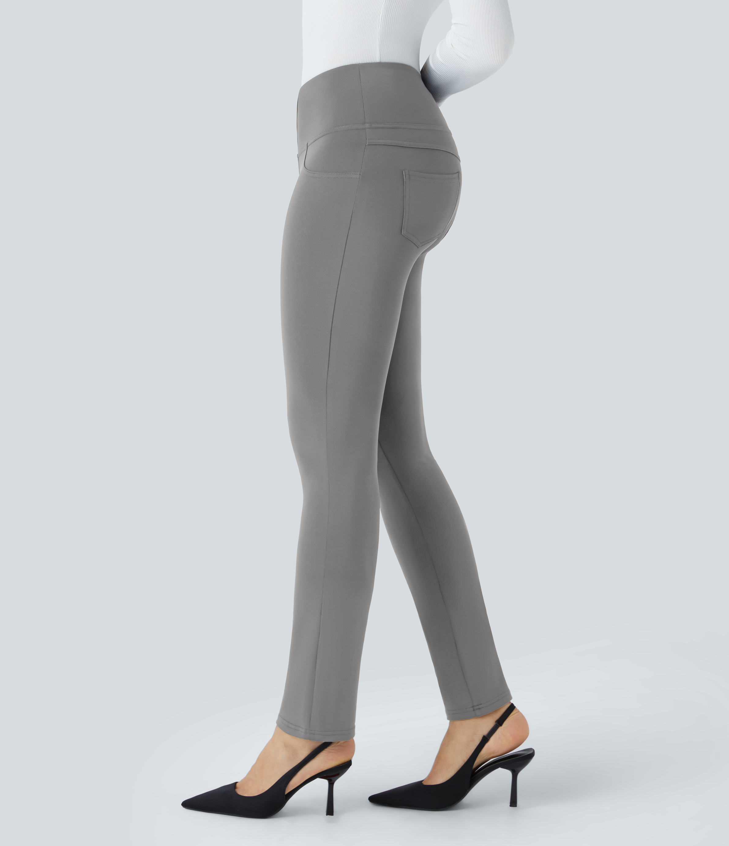 Halara Halara Flexв„ў High Waisted Back Pocket Tapered Work Pants  - Silent Storm - M(regular) 