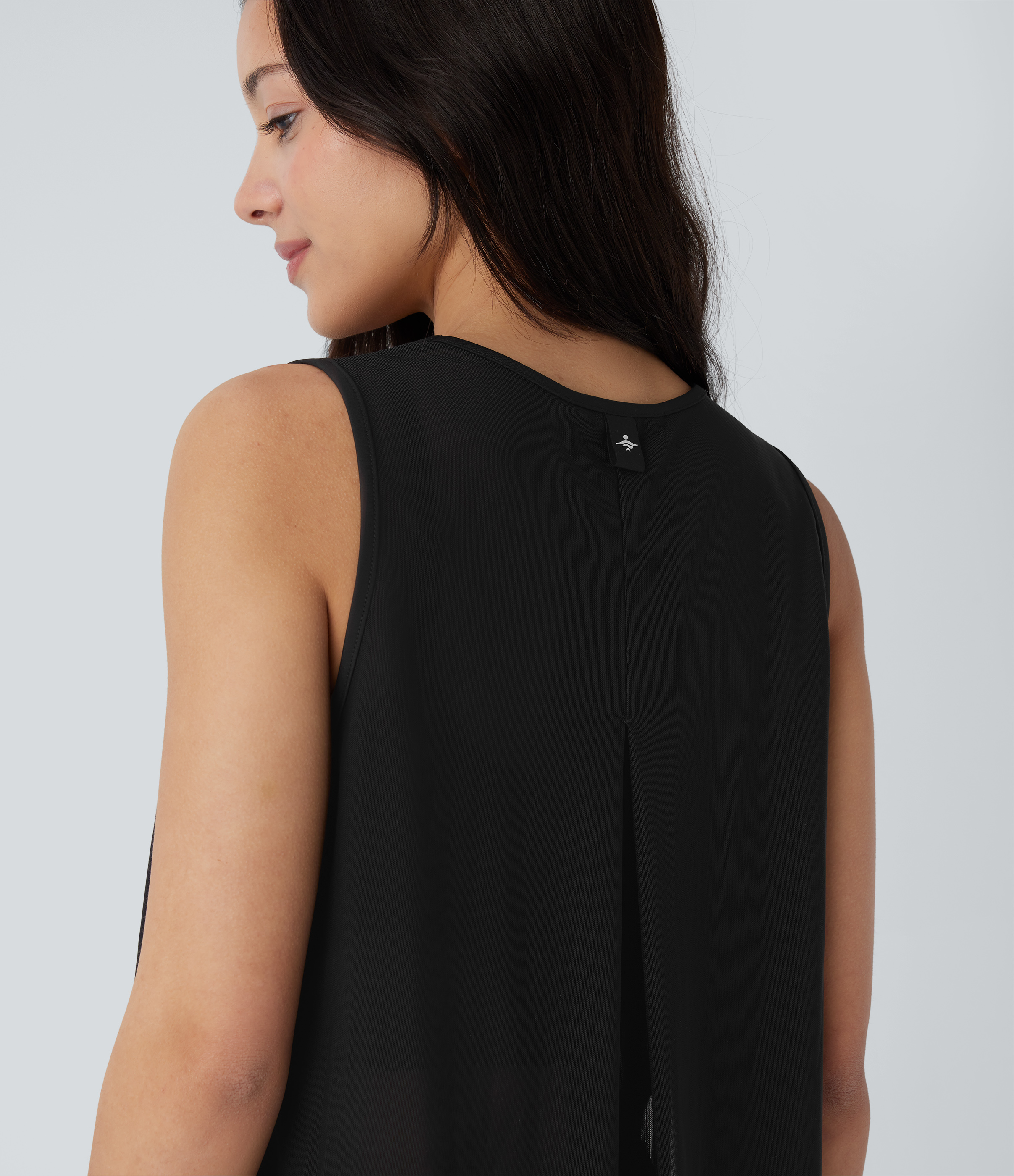Halara Sleeveless Side Pocket Mini 2-piece Set Mesh Yoga Active Dress-Easy Peezy Workout Dress - Black - XL 