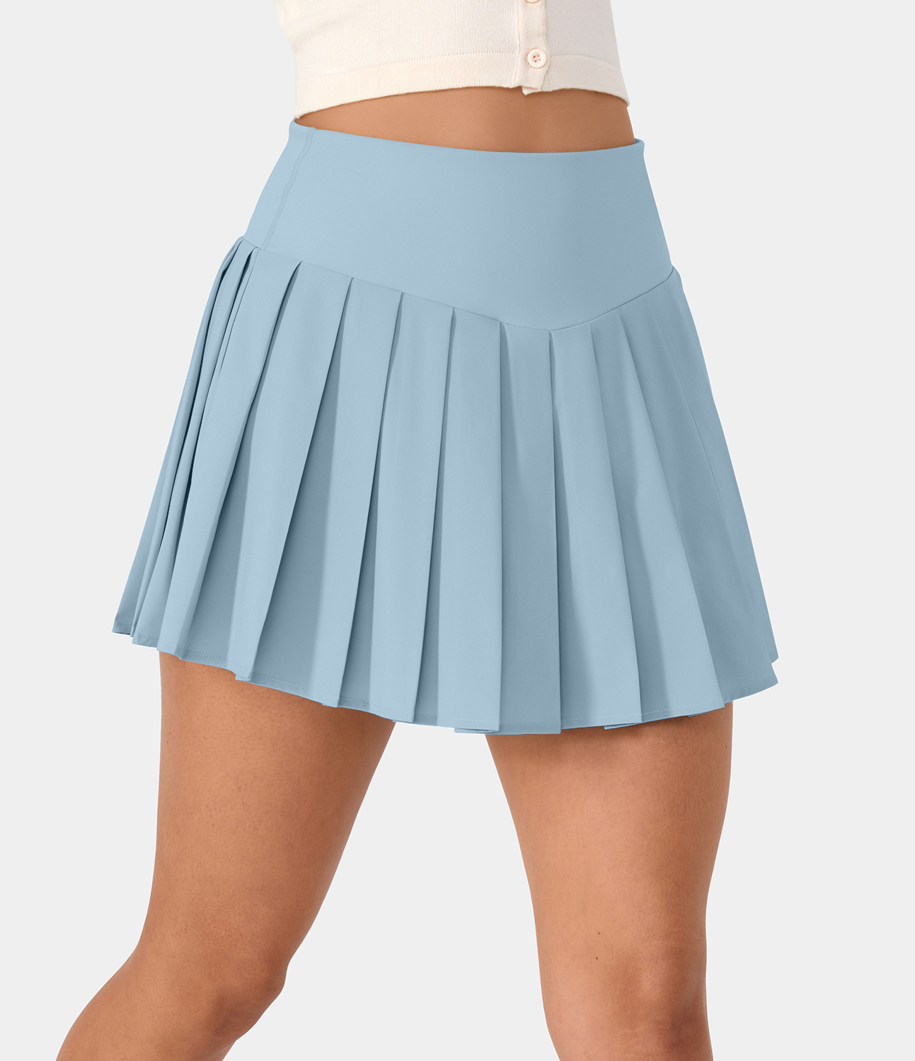 Women's Breezeful High Waisted A Line Mini Pleated Casual SkirtNo