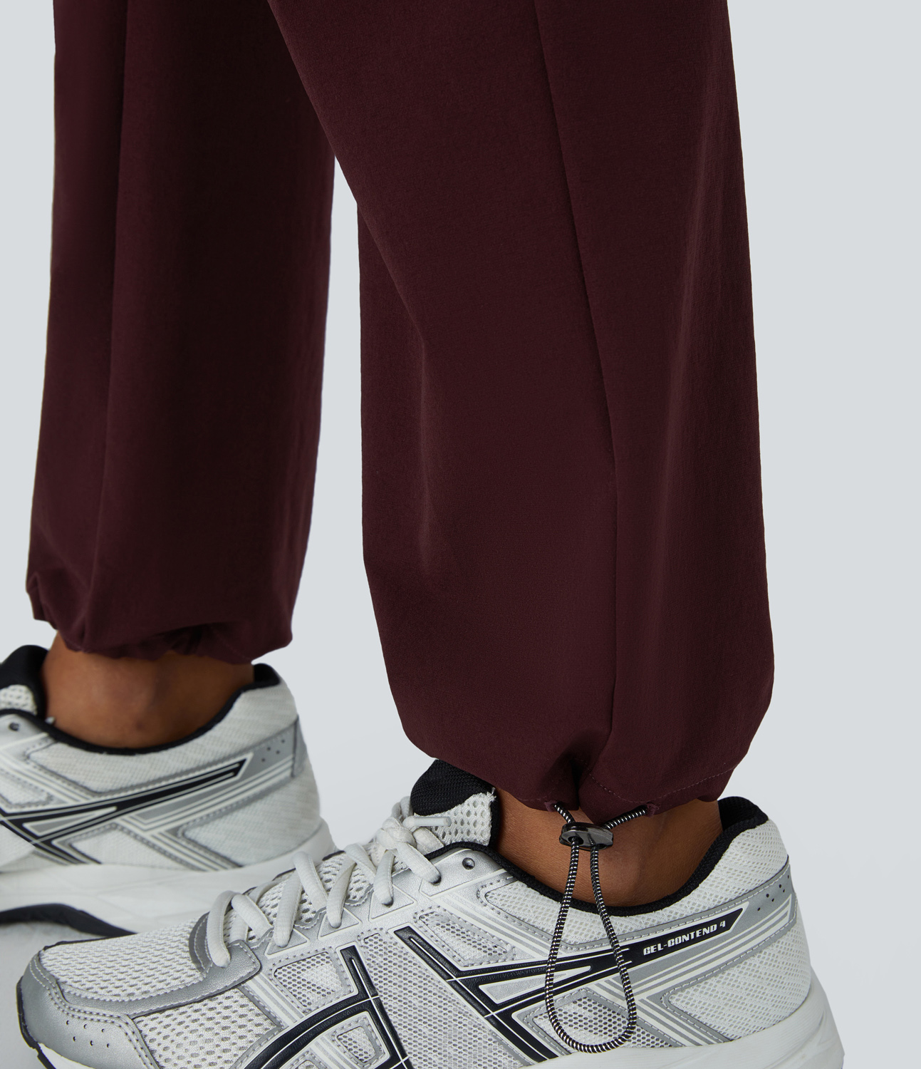 Halara High Waisted Drawstring Multiple Zip Pockets Adjustable Drawcord Hiking Pants  - Raisin - XL(regular) 