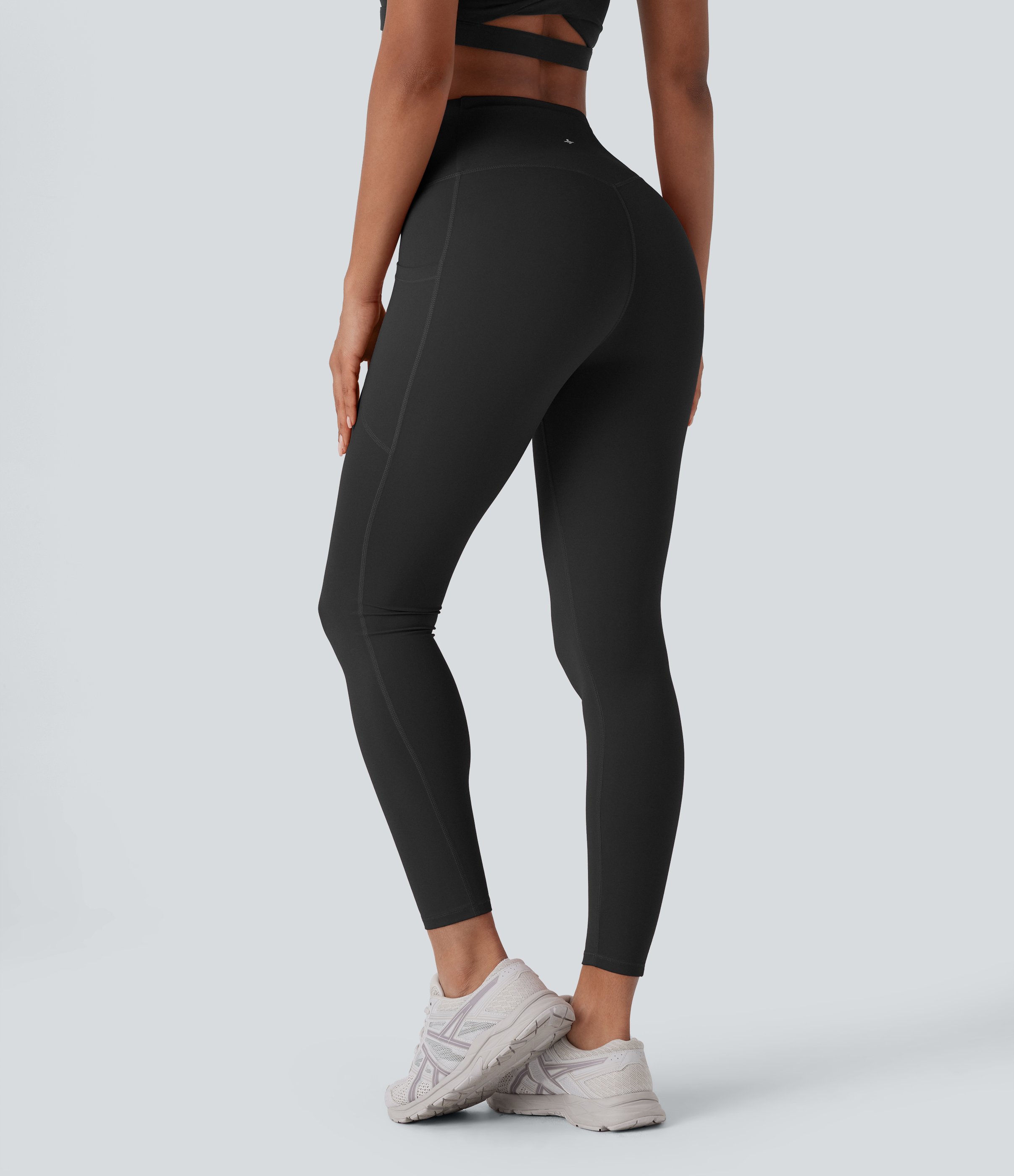 Halara Halara UltraSculptв„ў High Waisted Twisted Crossover Side Pocket Yoga Leggings  - Black - S(7/8) gym leggings leggings with pockets 