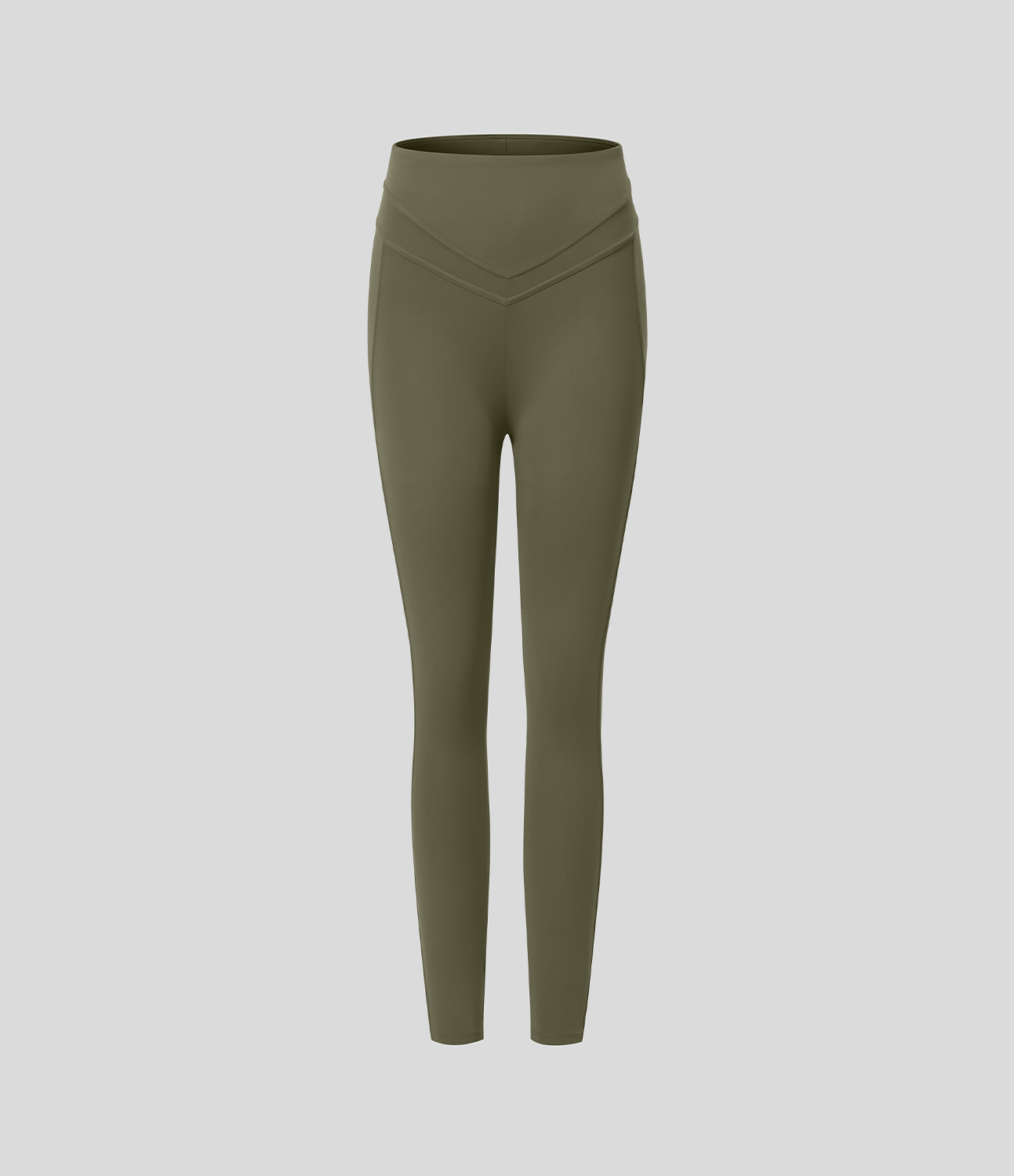 Halara Softlyzeroв„ў High Waisted V Shaped Waistband Plain Yoga 7/8 Leggings  - Grass Grey Green - S gym leggings leggings with pockets 
