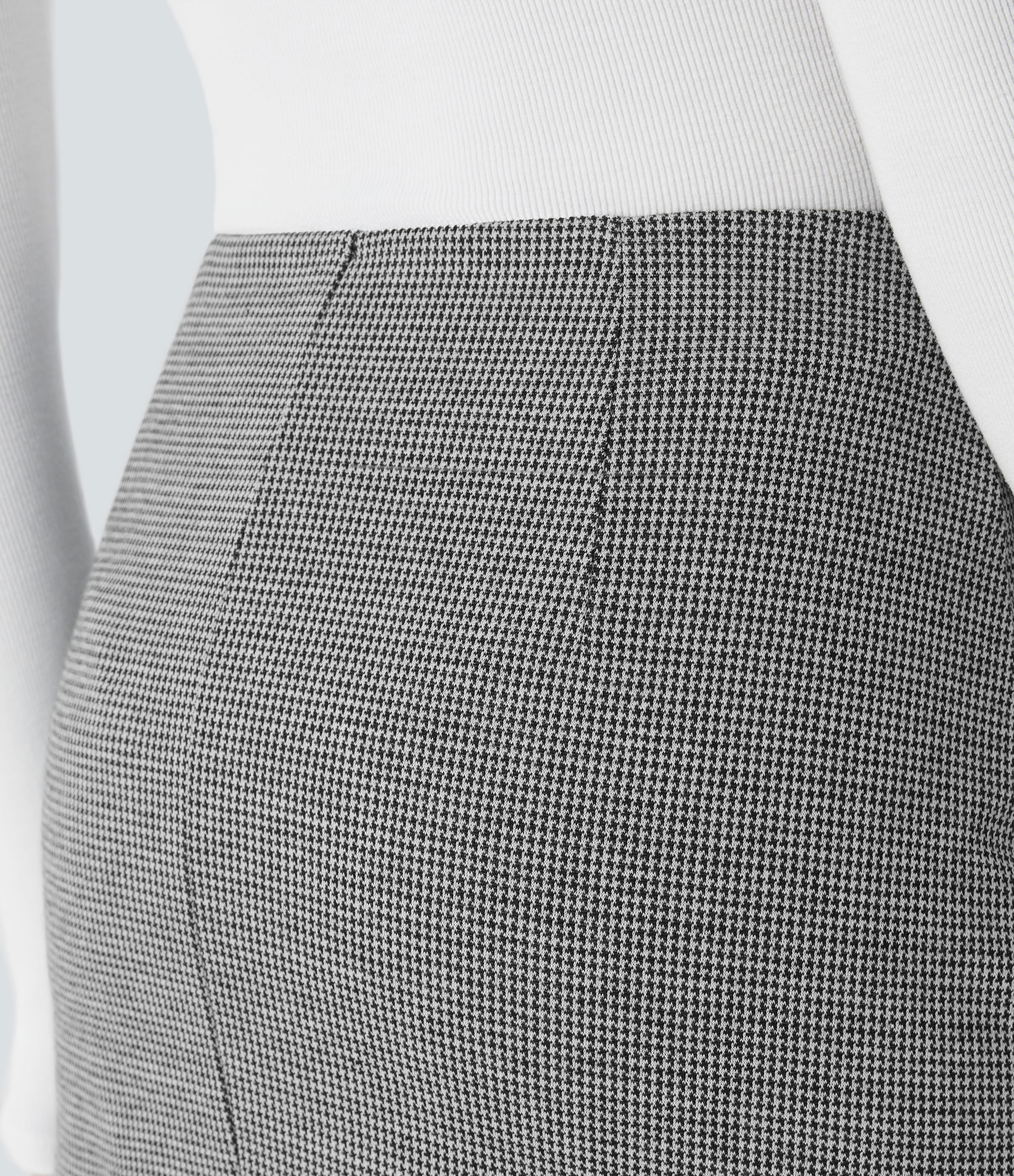 Halara High Waisted Asymmetric Ruched 2-in-1 Houndstooth Mini Work Skirt  - Star White Houndstooth - XL(regular) 
