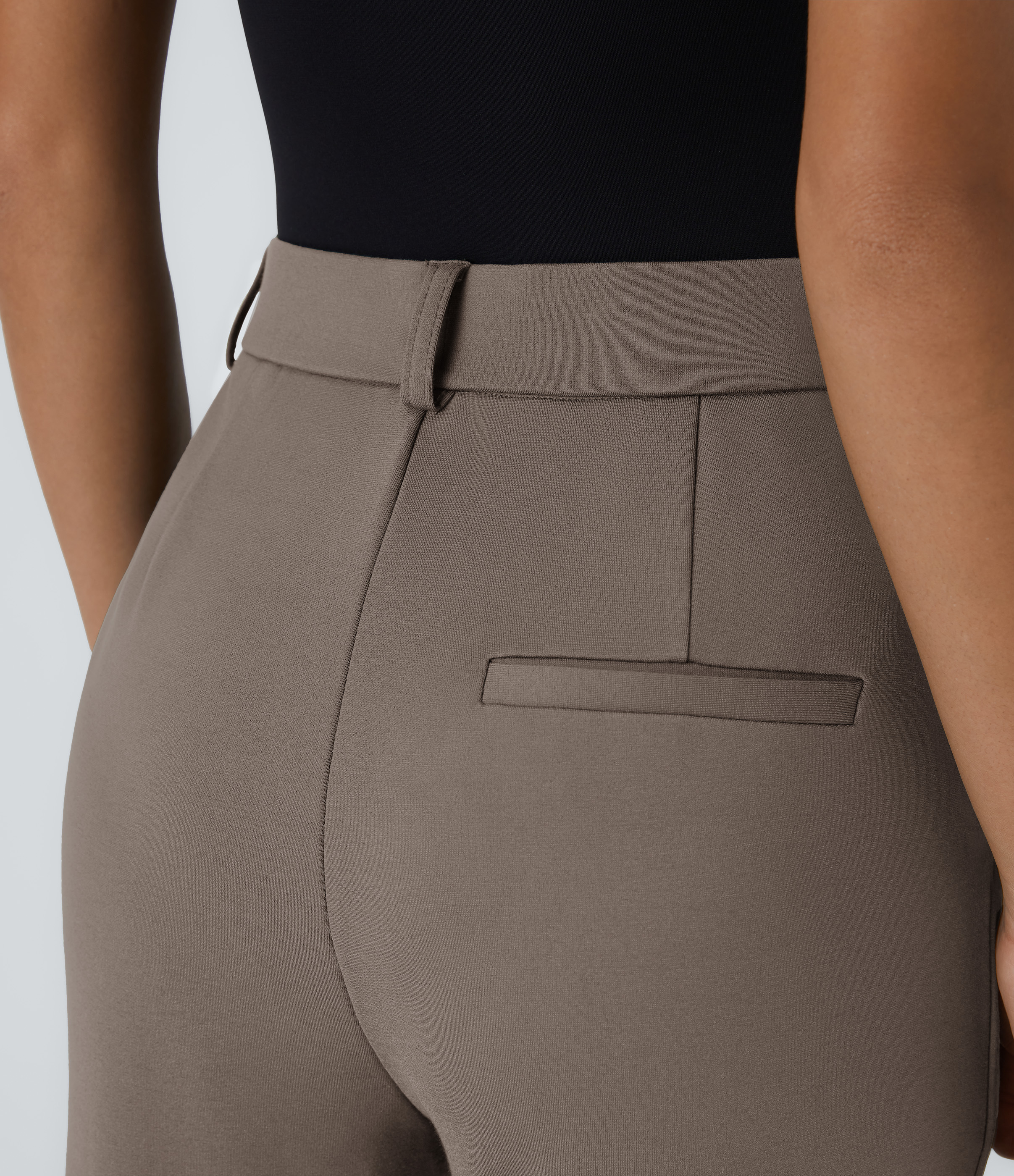 Halara High Waisted Side Pocket Straight Leg Work Suit Pants  - Iron - XS(regular) sweatpants jogger pants stacked sweatpants cargo joggers 