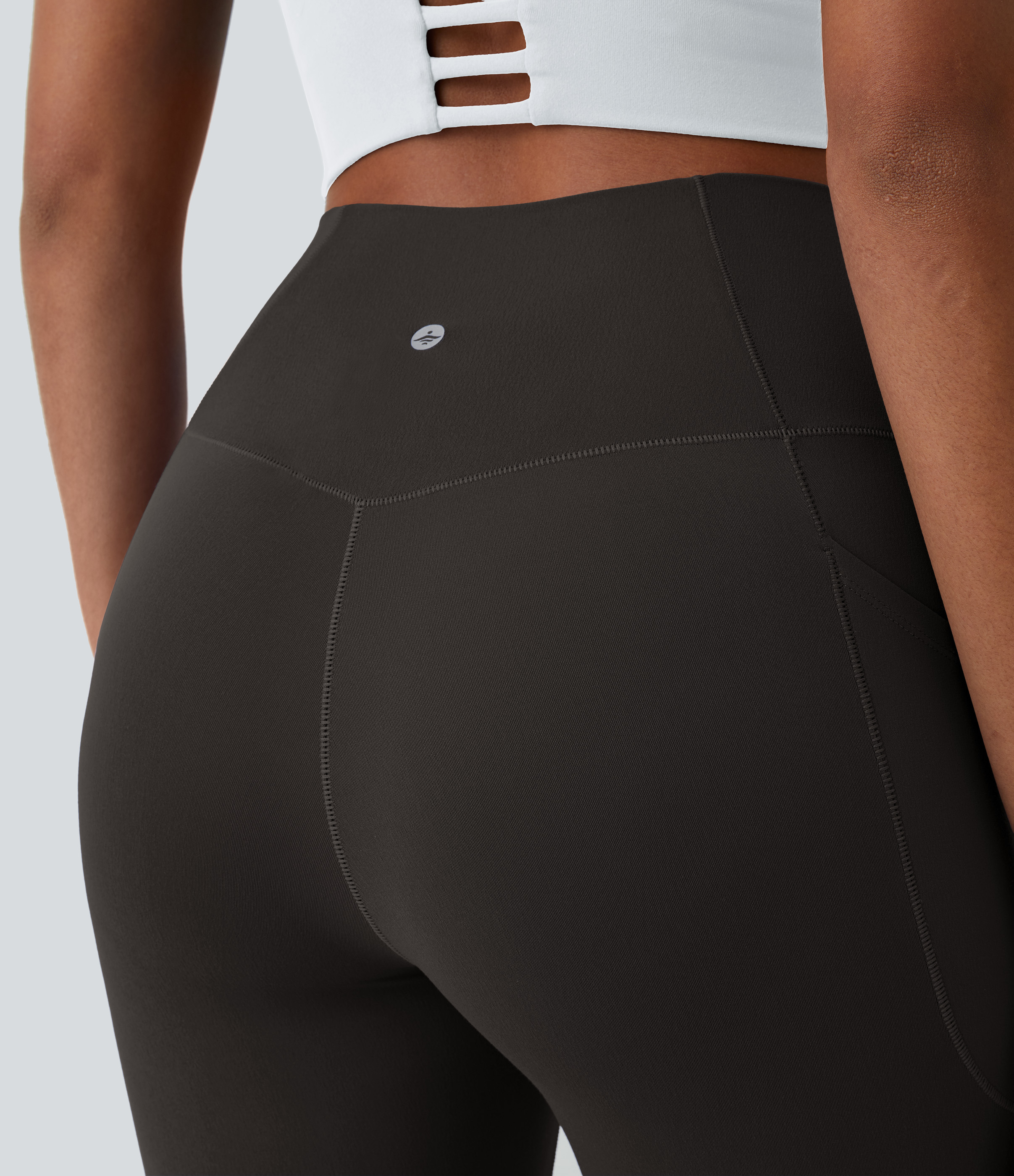 Halara Softlyzeroв„ў Crossover Pocket Plain Leggings-UPF50+  - Hazelnut Black - S(7/8) gym leggings leggings with pockets 