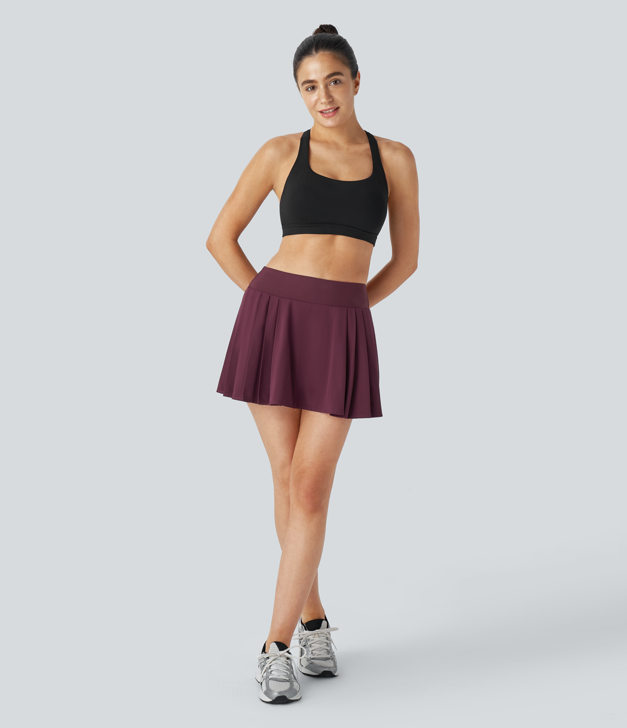 Halara Breezefulв„ў High Waisted 2-in-1 Side Pocket Pleated Mini Quick Dry Tennis Skirt  - Amaranth - XS(regular) midi skirt a line skirt 