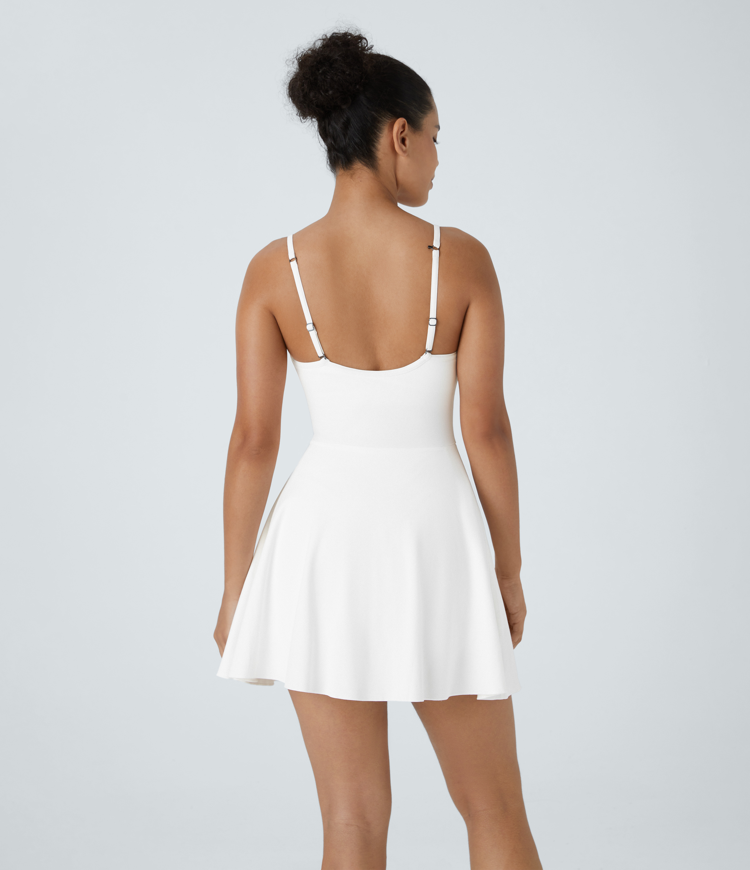 Halara Softlyzeroв„ў Plush Backless Adjustable Strap 2-in-1 Pocket Mini Slip Dance Active Dress Workout Dress - White - XL 