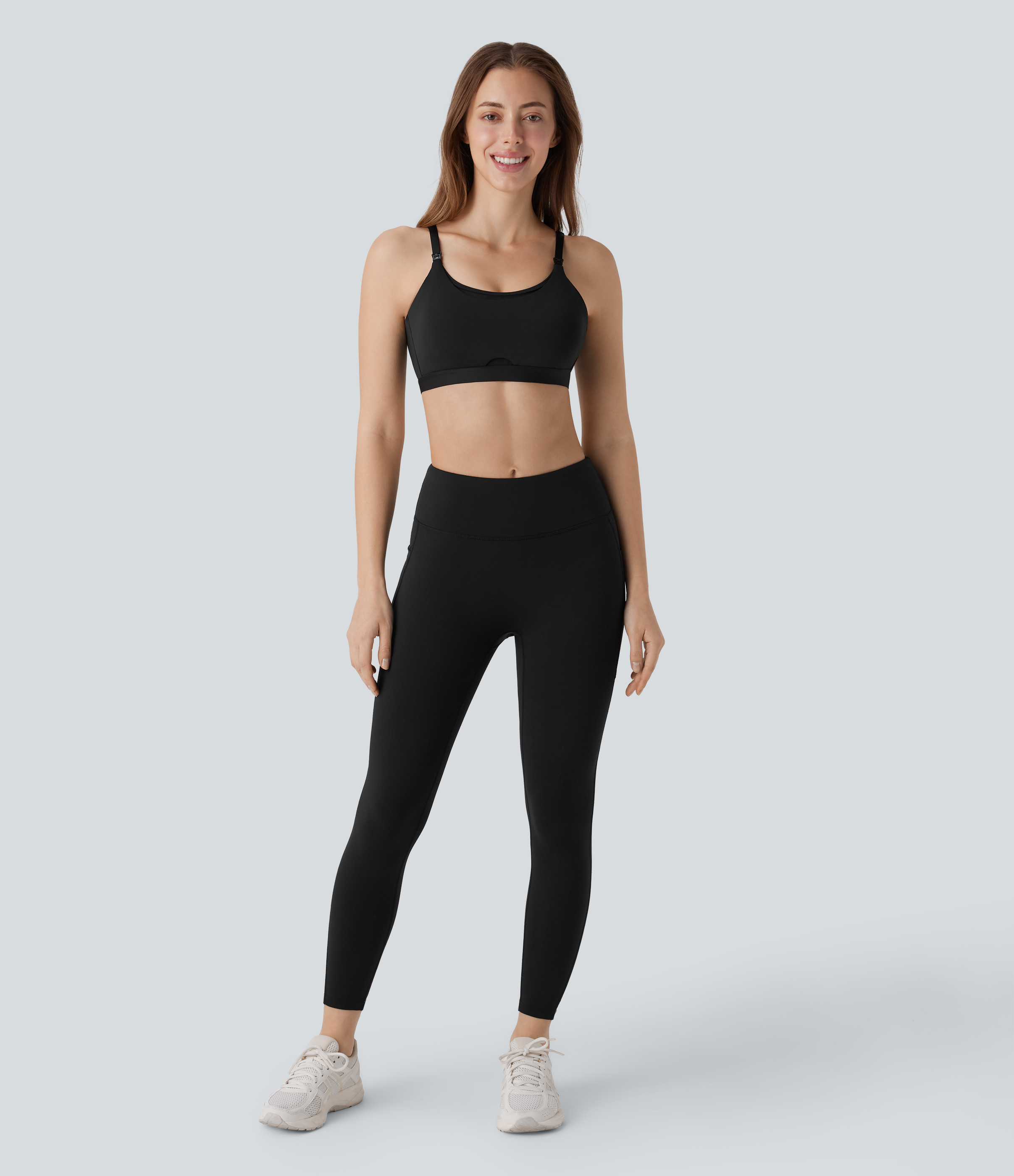 Halara SpeedWaveв„ў Medium Support Backless Adjustable Hook Quick Dry Nursing Workout Sports Bra  - Black - XL push up bra strapless bra 