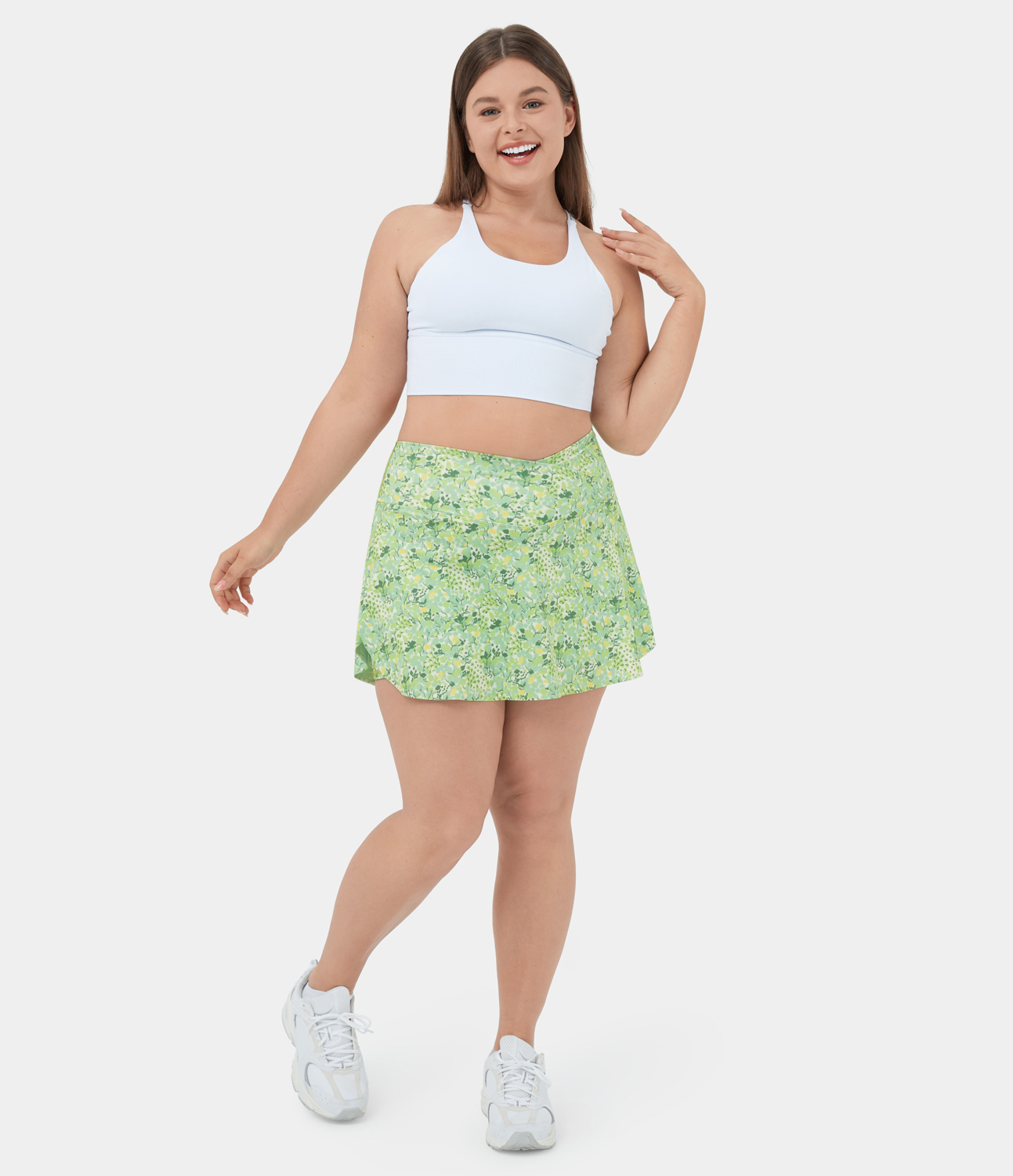 Halara Everyday Crossover Side Pocket 2-in-1 Plus Size Tennis Skirt-Lucid  - Weekend at the Lake - 1X 